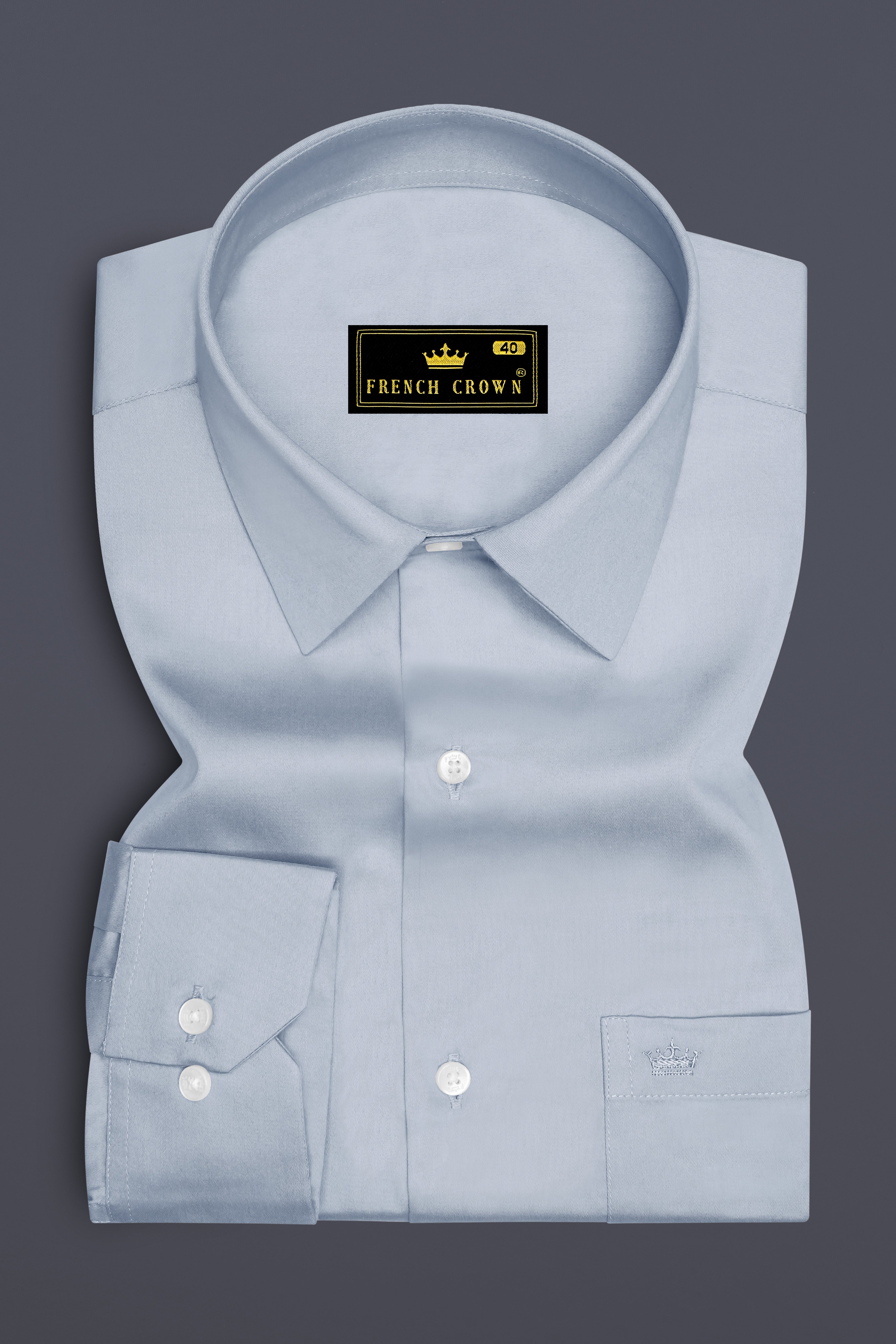 Aurecad-Cadet Gray Subtle Sheen Super Soft Premium Cotton Dress Shirt