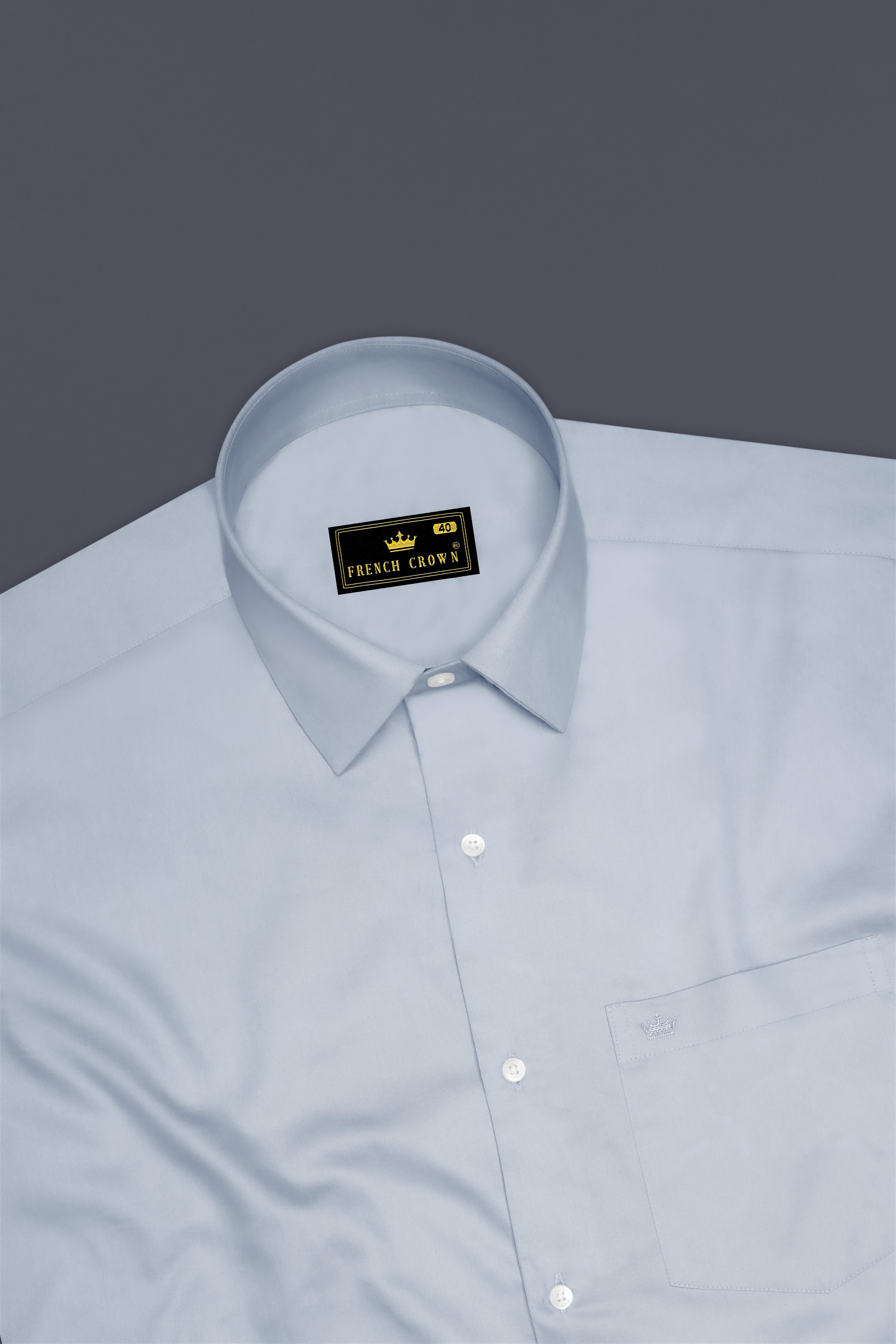 Aurecad-Cadet Gray Subtle Sheen Super Soft Premium Cotton Dress Shirt