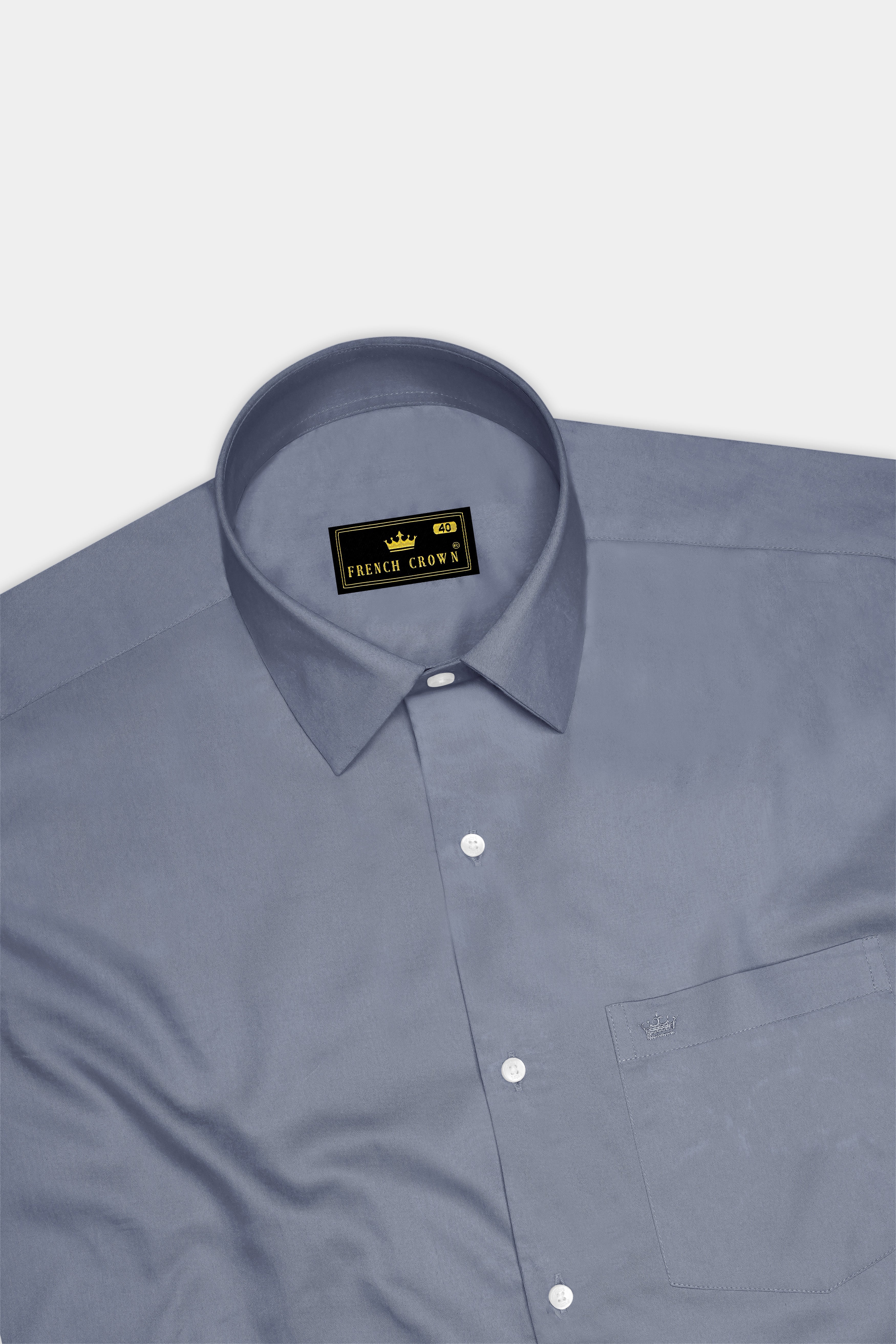 Argento-Shuttle Gray Subtle Sheen Super Soft Premium Cotton Dress Shirt