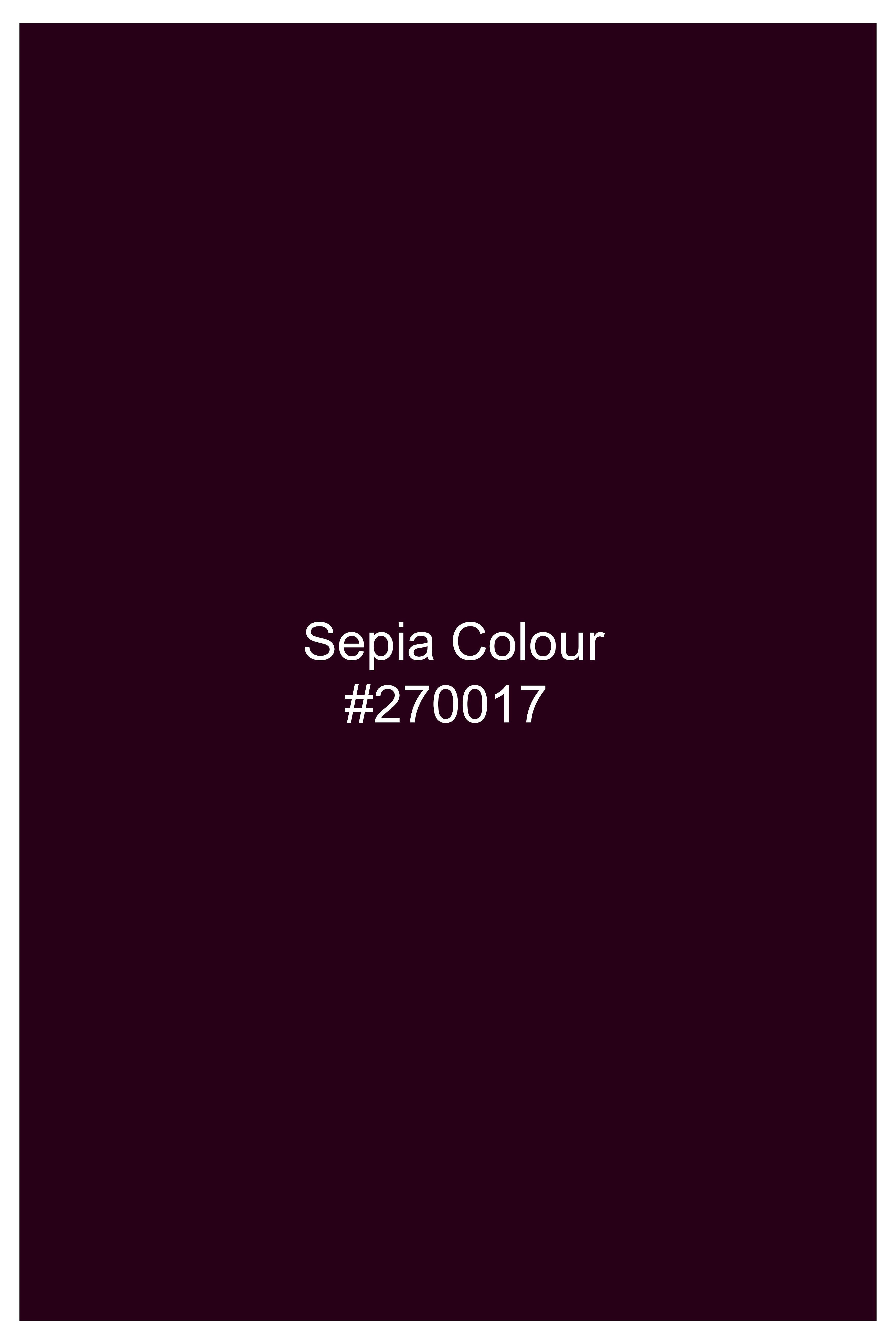 Vinoro- Sepia Maroon Subtle Sheen Super Soft Premium Cotton Tuxedo Dress Shirt