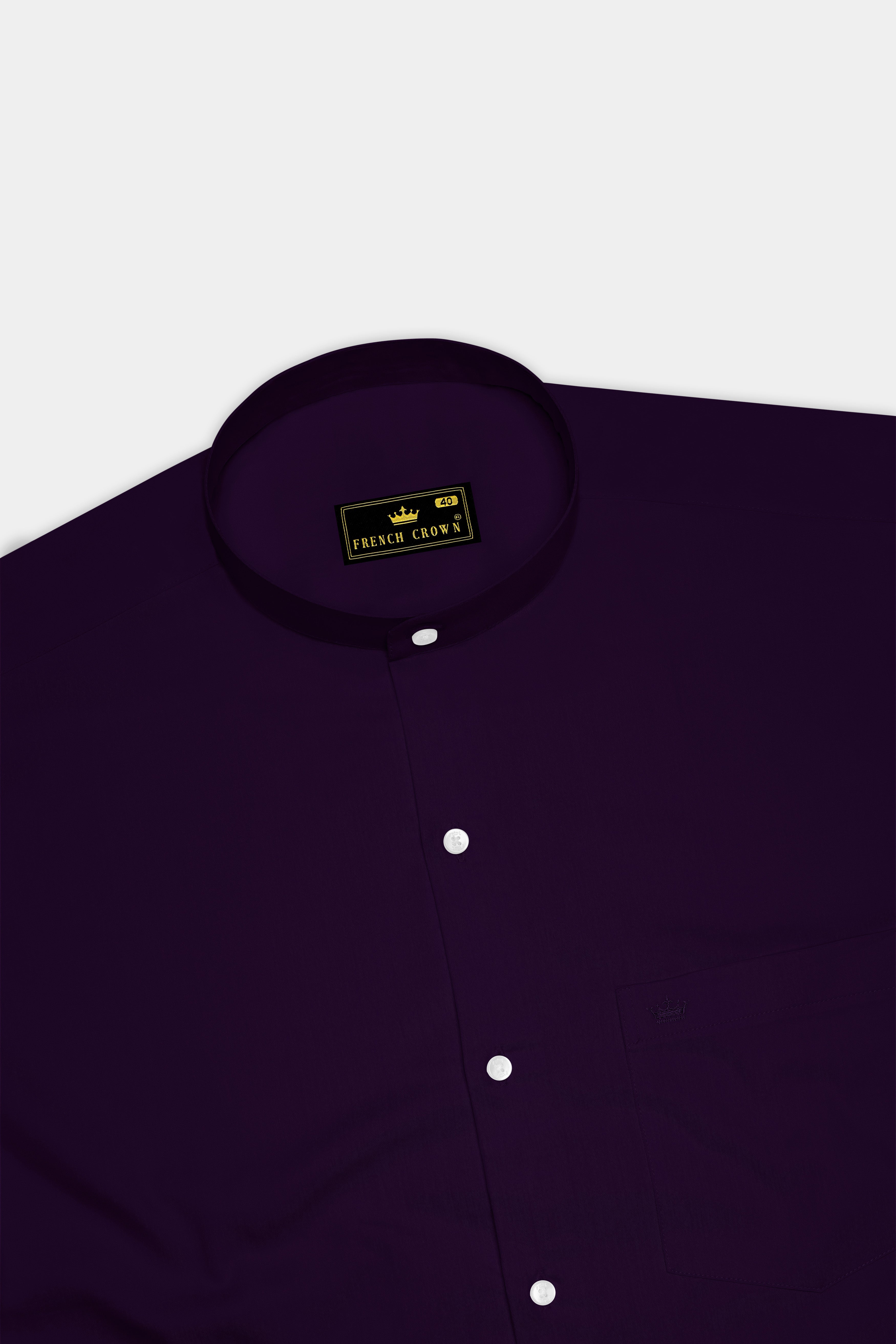 Violoro-Ebnoy Purple Subtle Sheen Super Soft Premium Cotton Mandarin Dress Shirt