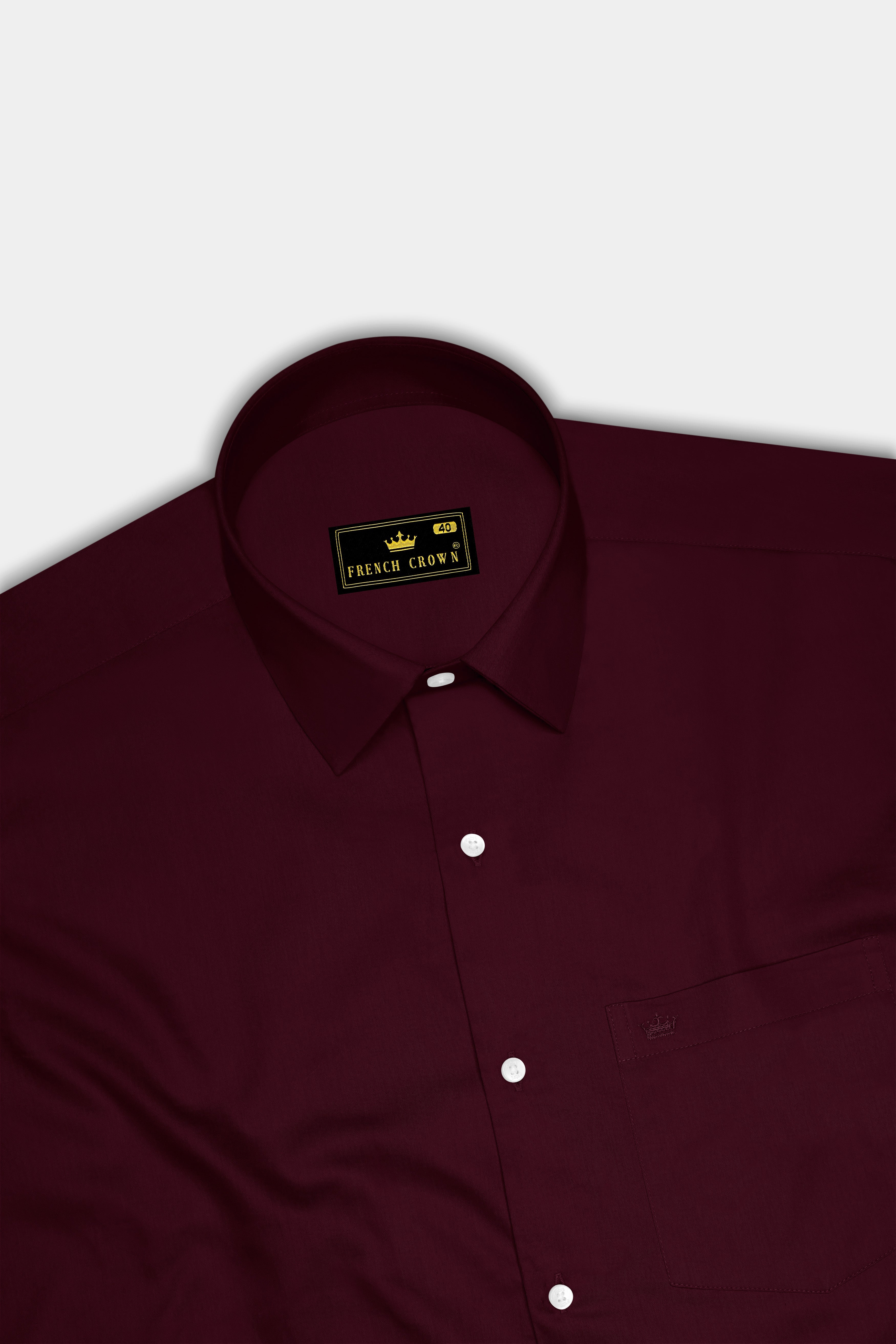 Regalis-Aubergine Maroon Subtle Sheen Super Soft Premium Cotton Dress Shirt
