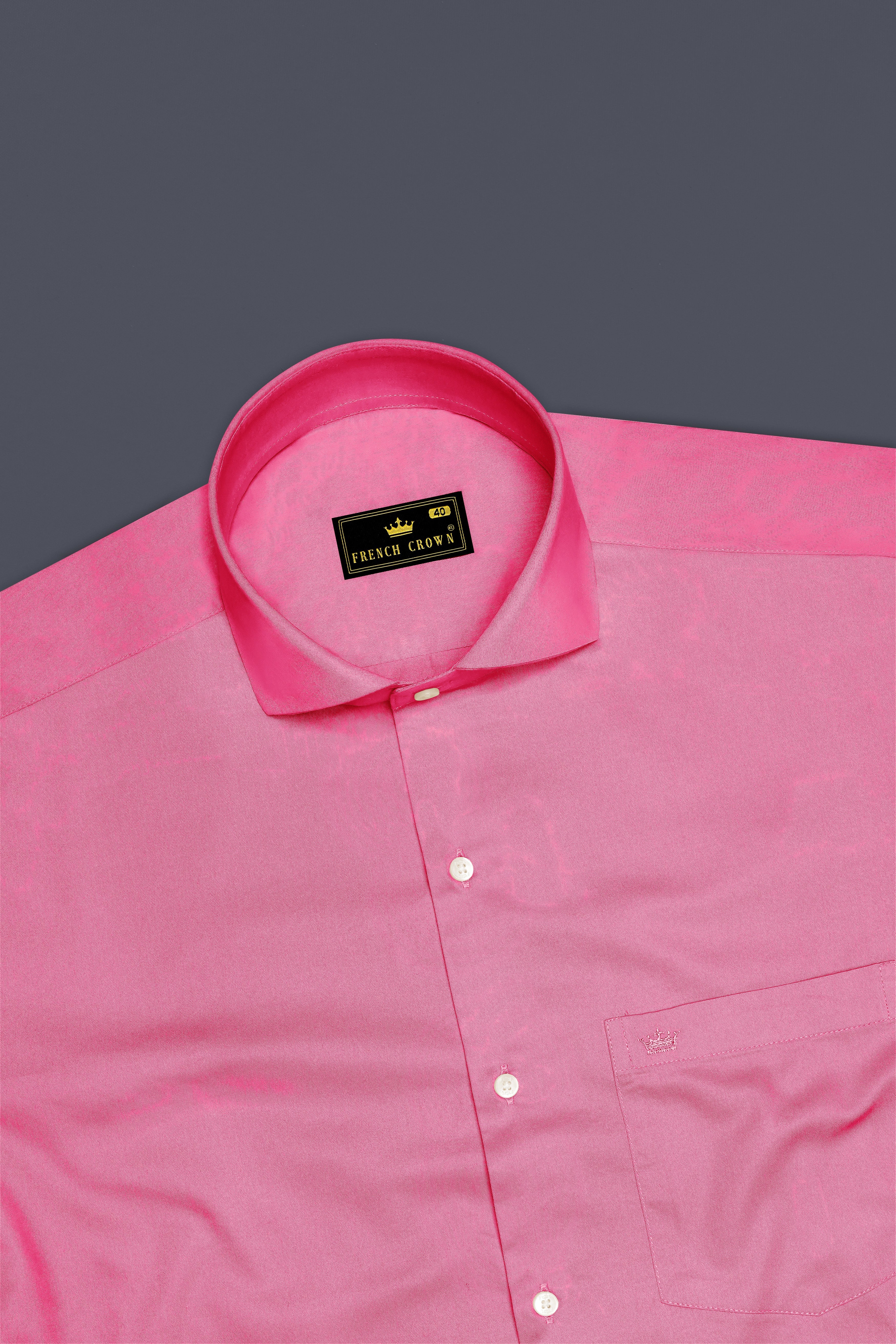 Blushoro-Thulian Pink Subtle Sheen Super Soft Premium Cotton Cut Away Collar Dress Shirt