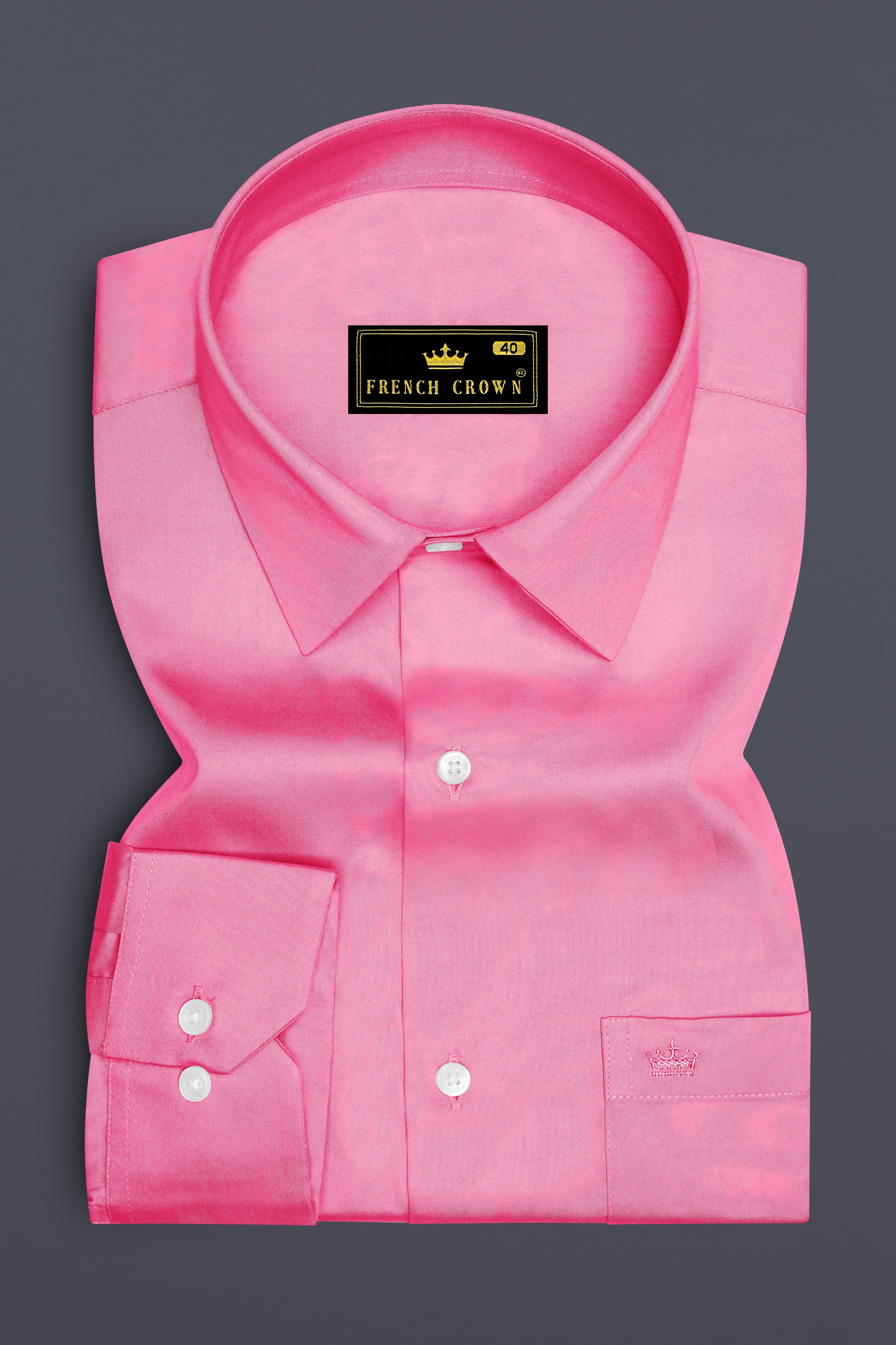 Blushoro-Thulian Pink Subtle Sheen Super Soft Premium Cotton Dress Shirt