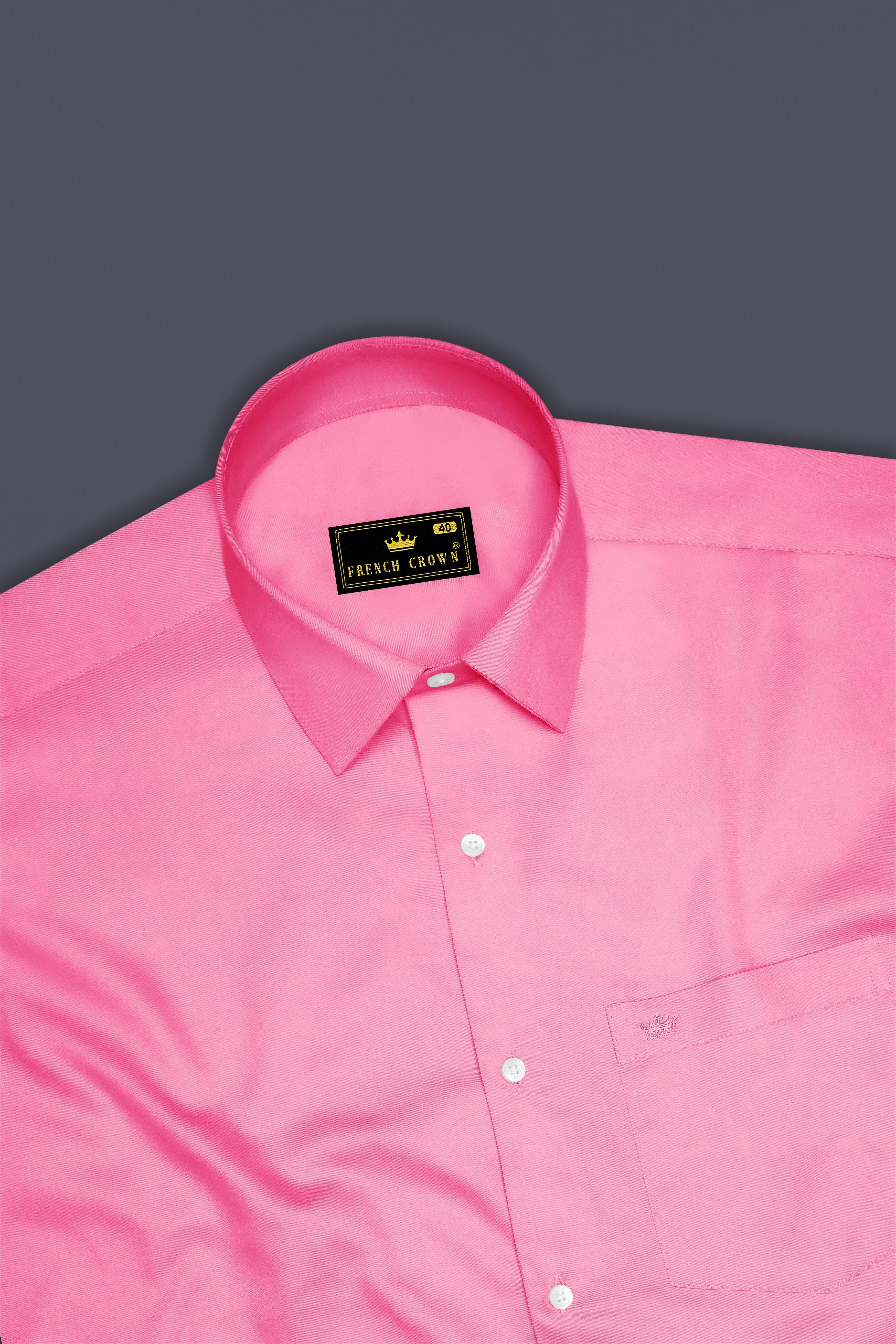 Blushoro-Thulian Pink Subtle Sheen Super Soft Premium Cotton Dress Shirt