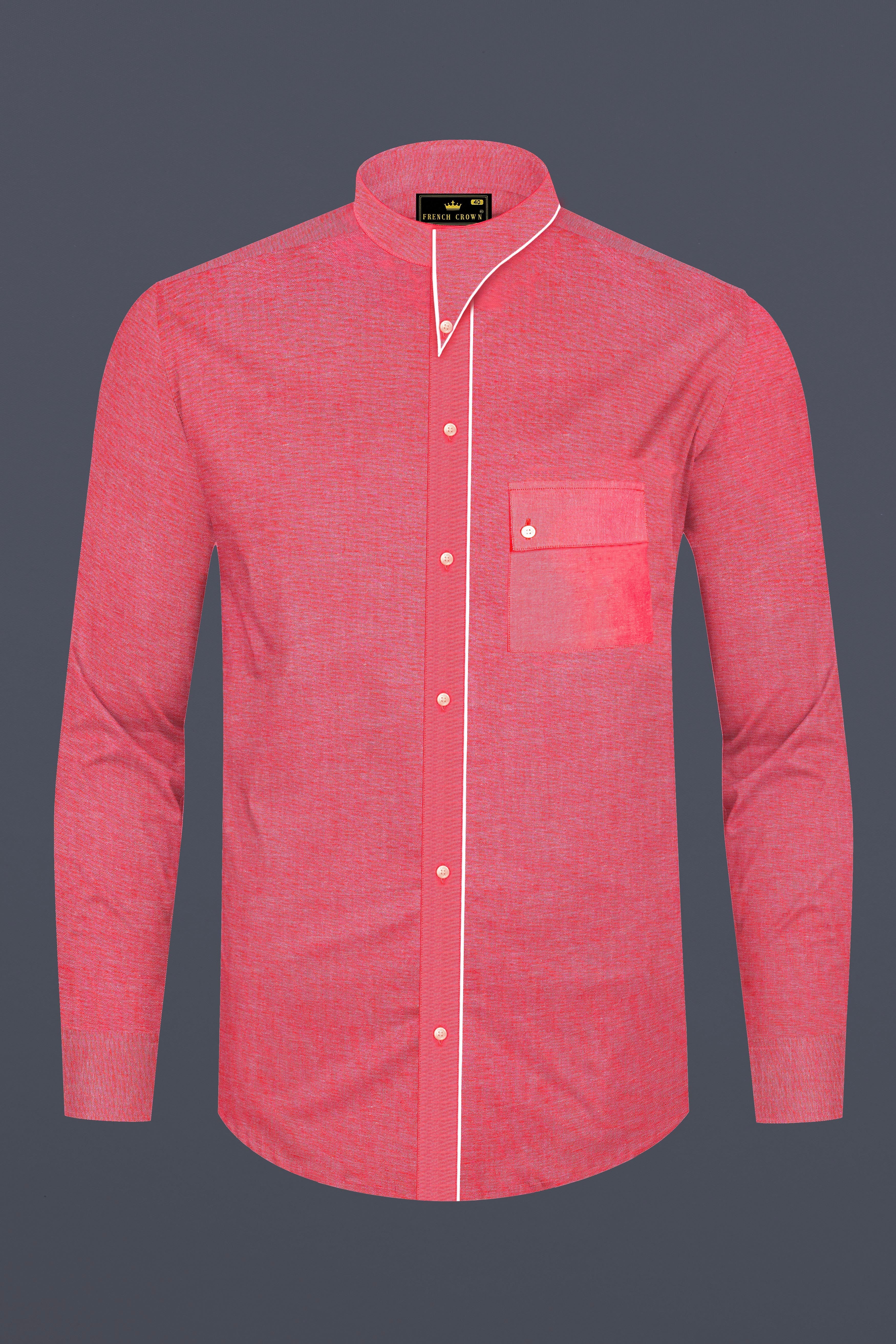 Rosavon-Mandy Pink Textured Oxford Premium Cotton Casual Designer Shirt
