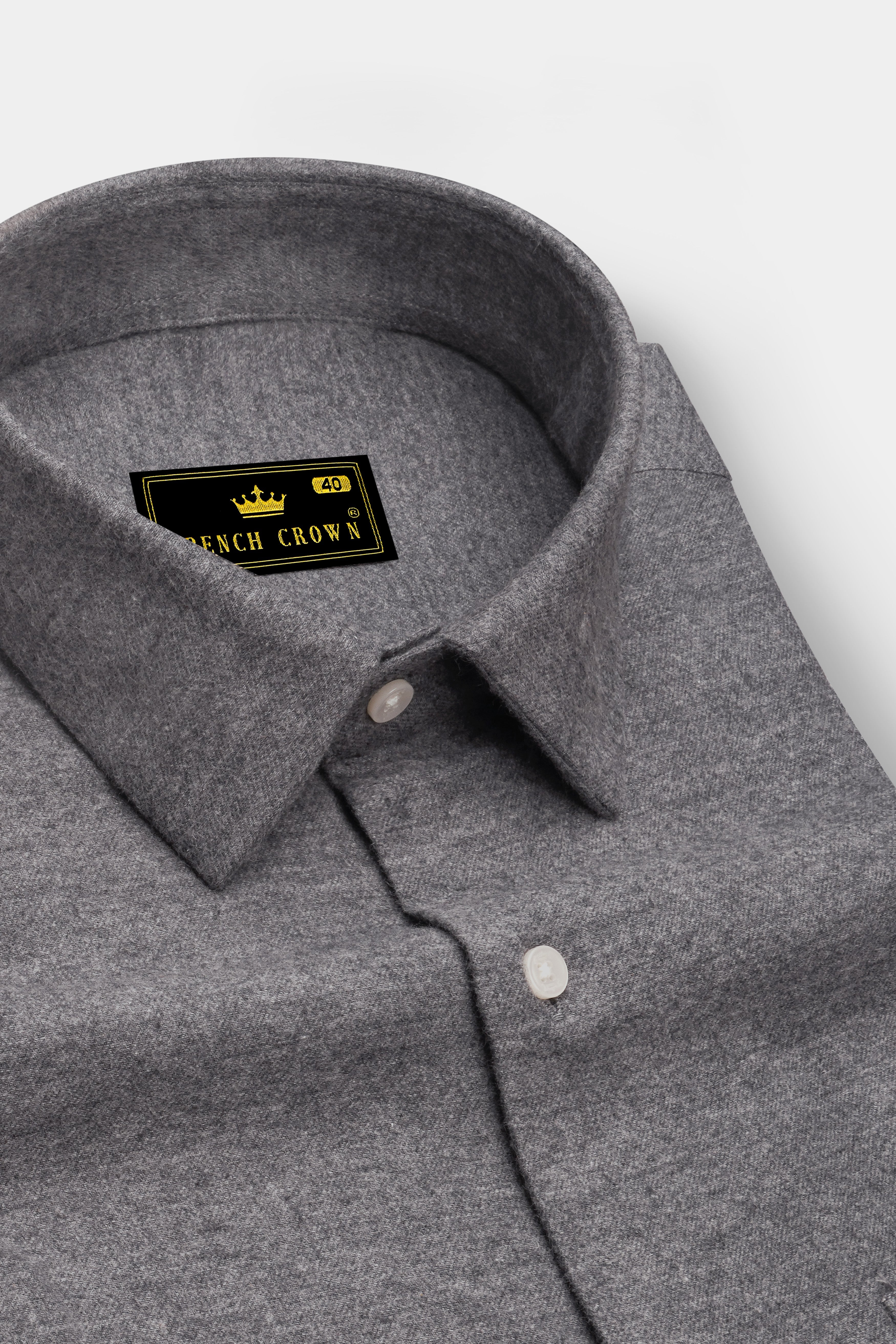 Velterra-Ironside Gray Textured Flannel Premium Cotton Casual Shirt