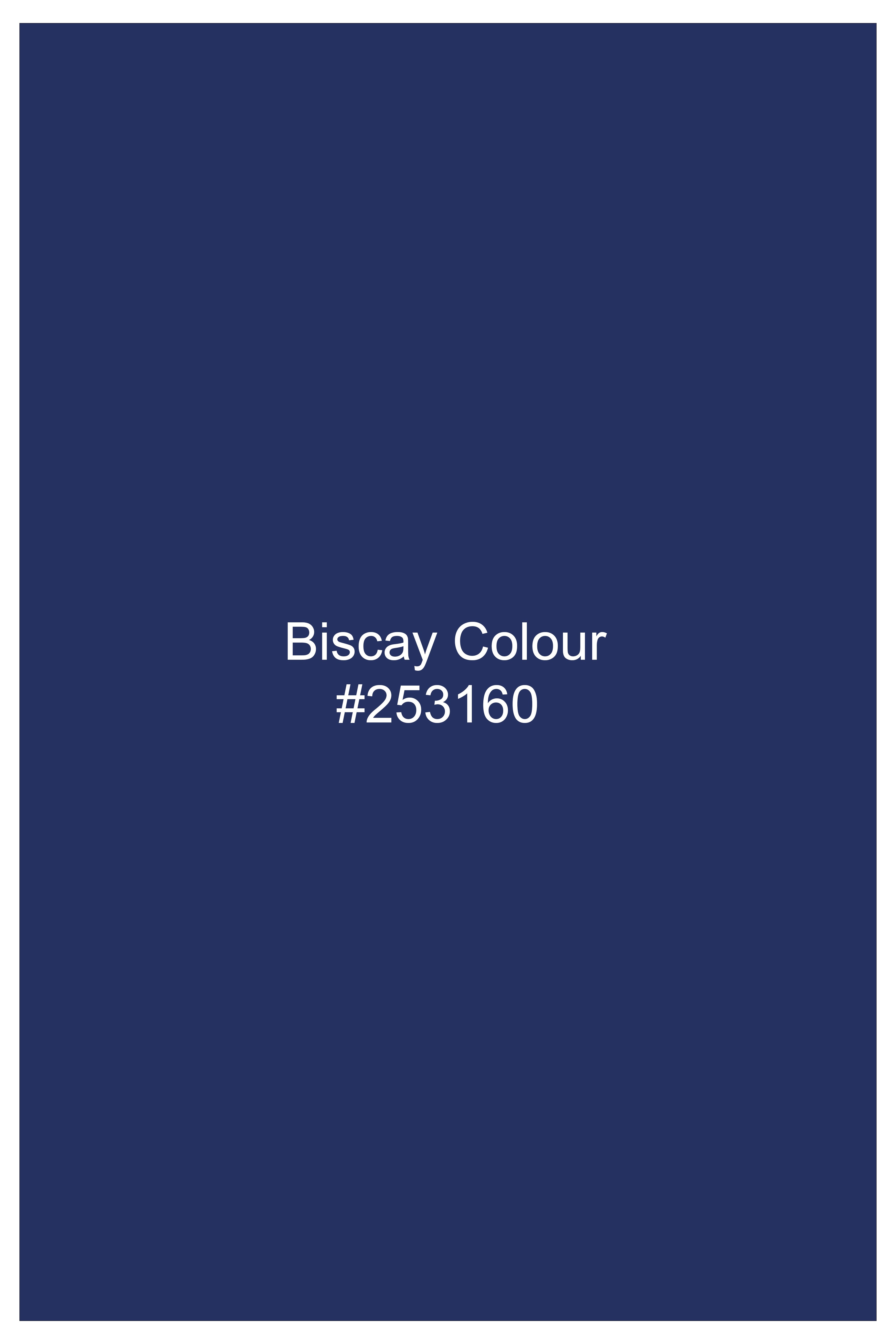 Blucrest-Biscay Blue Textured Herringbone Premium Cotton Casual Shirt