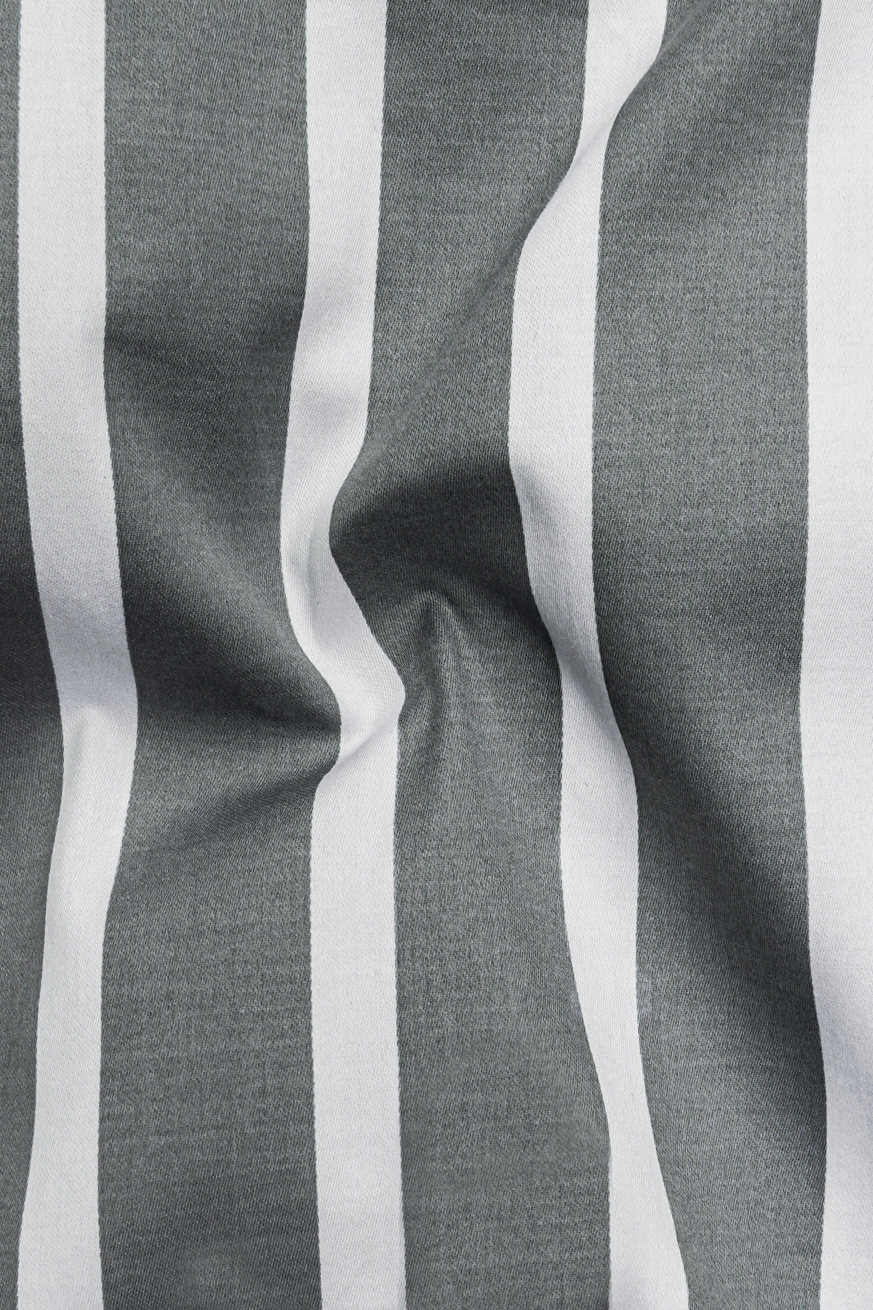 Nordoro-Oslo Gray And Bright White Awning Striped Subtle Sheen Super Soft Premium Cotton Dress Shirt