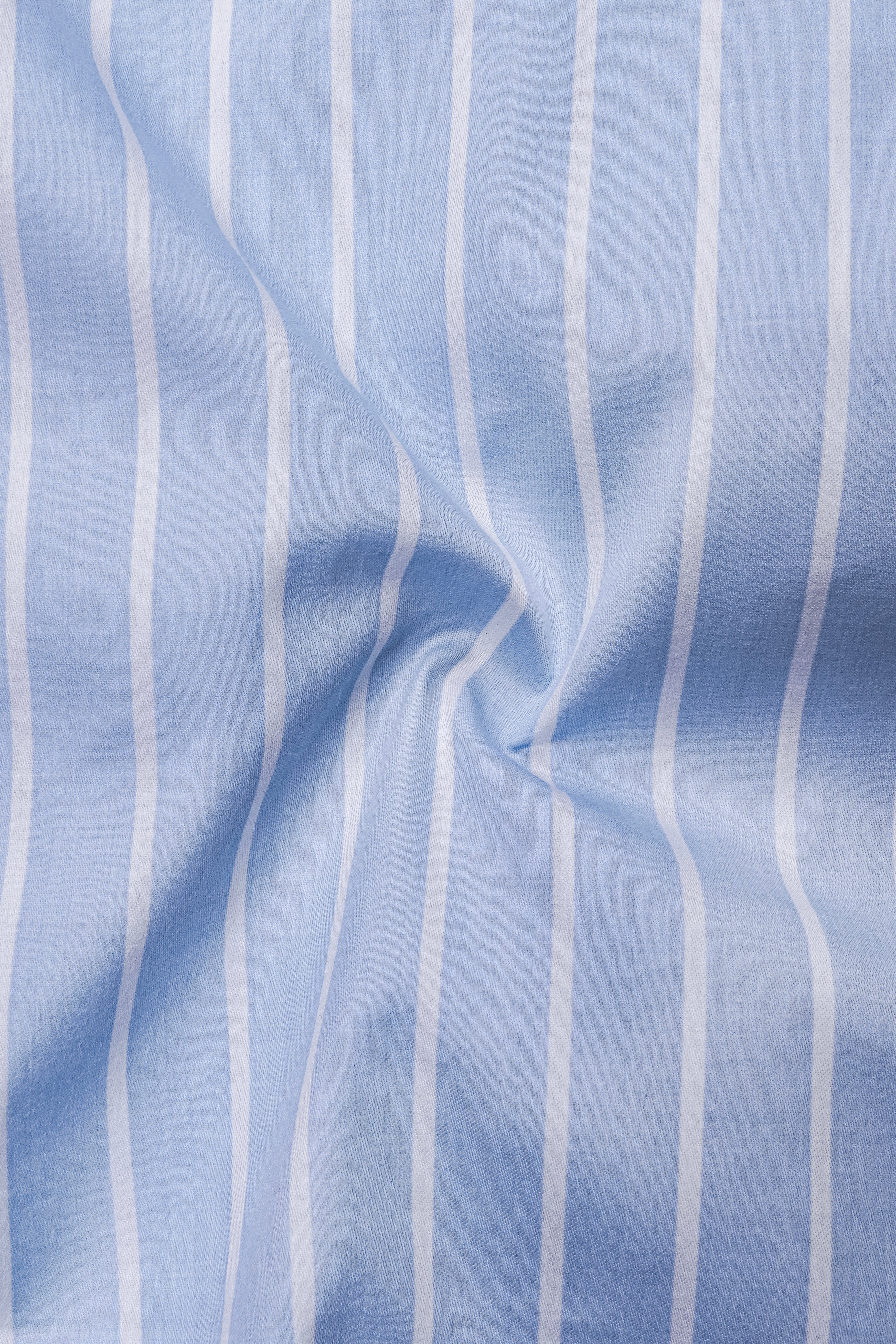 Celesto-Spindle Blue And Bright White Pin Striped Subtle Sheen Super Soft Premium Cotton Dress Shirt