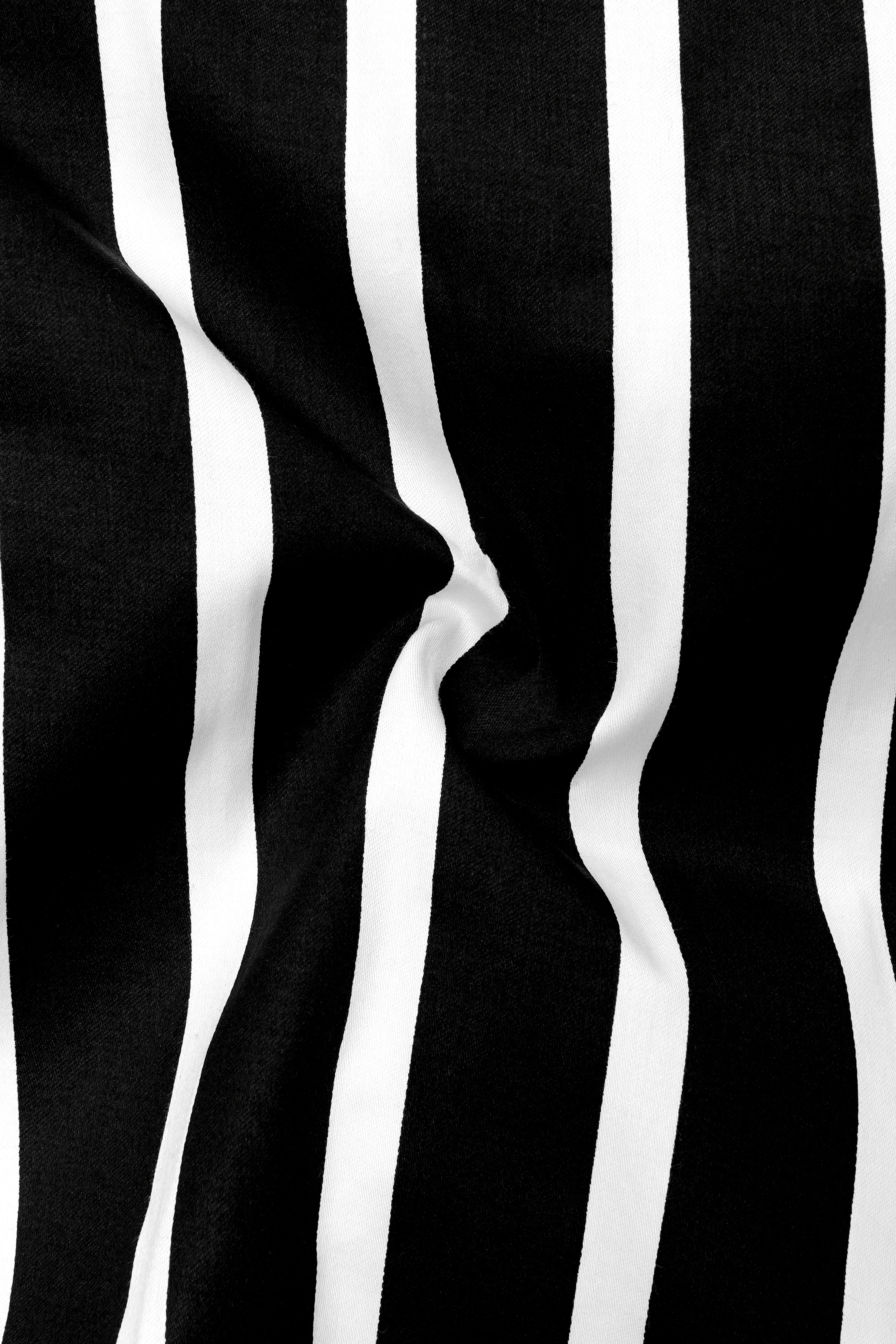 Noctaro-Jade Black And Bright White Awning Striped Super Soft Premium Cotton Dress Shirt