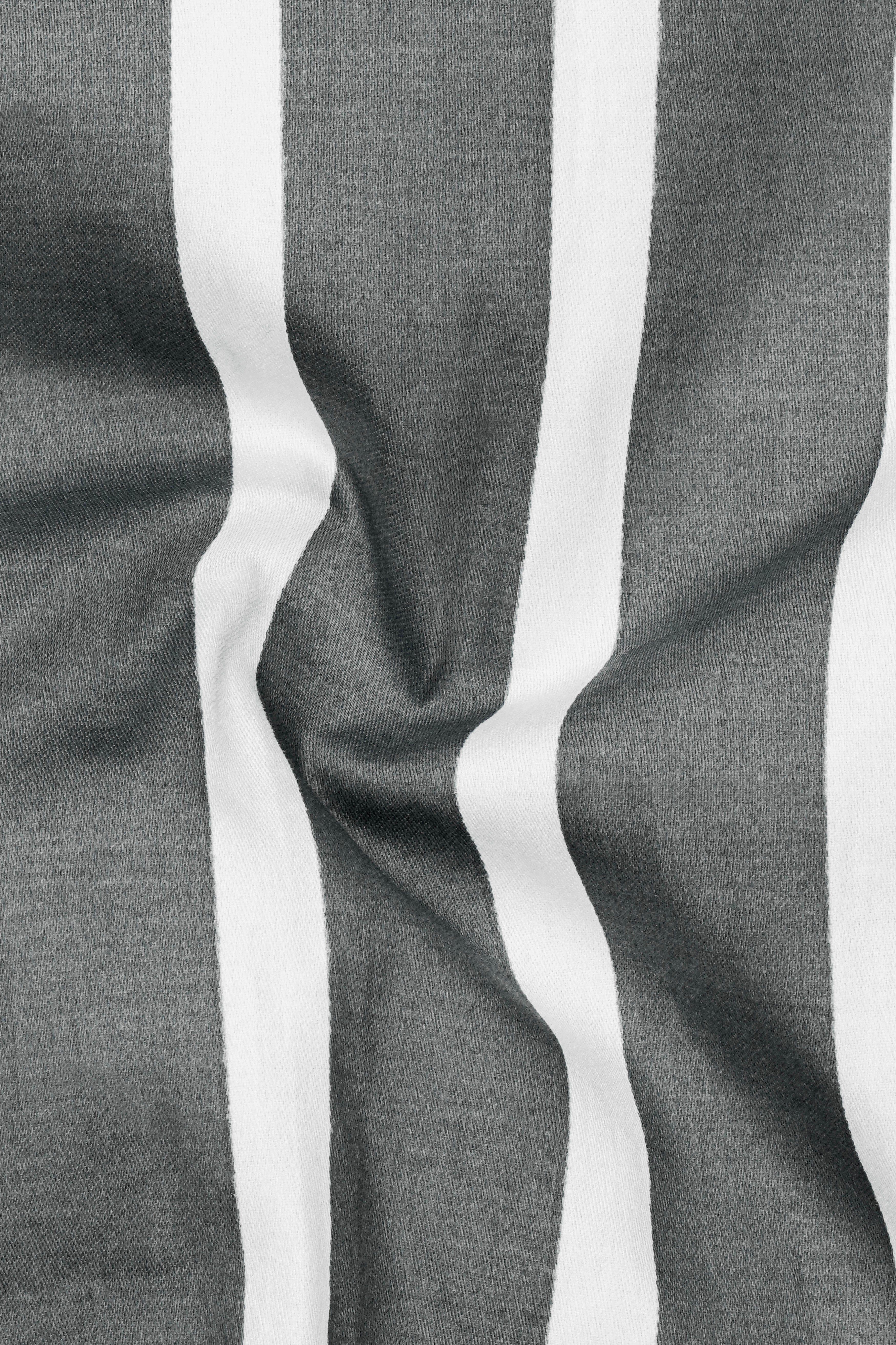 Nordoro-Oslo Gray And Bright White Awning Striped Super Soft Premium Cotton Dress White Cuff Collar Shirt