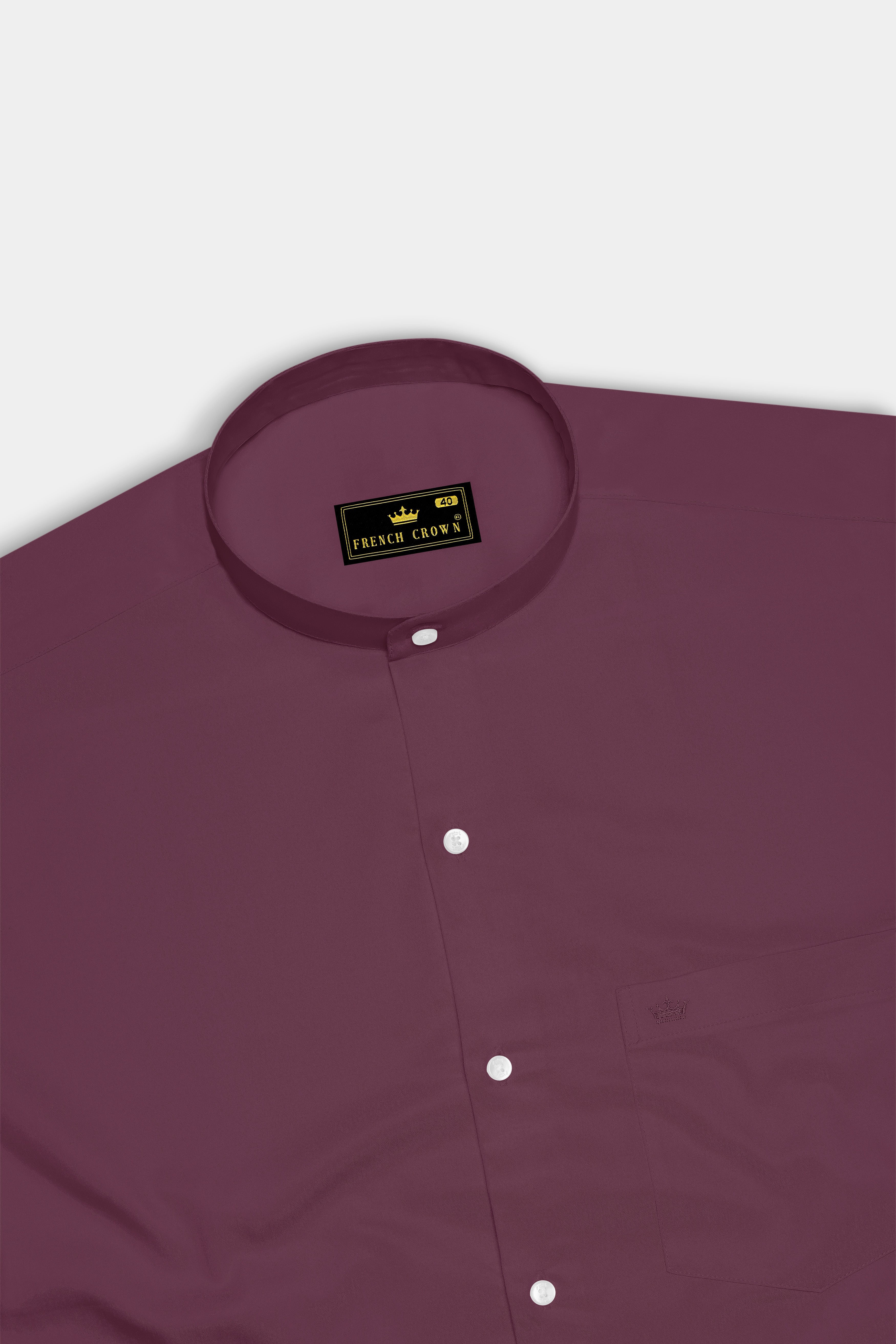 Auretus-Tuscan Pink Subtle Sheen Super Soft Premium Cotton Mandarin Dress Shirt