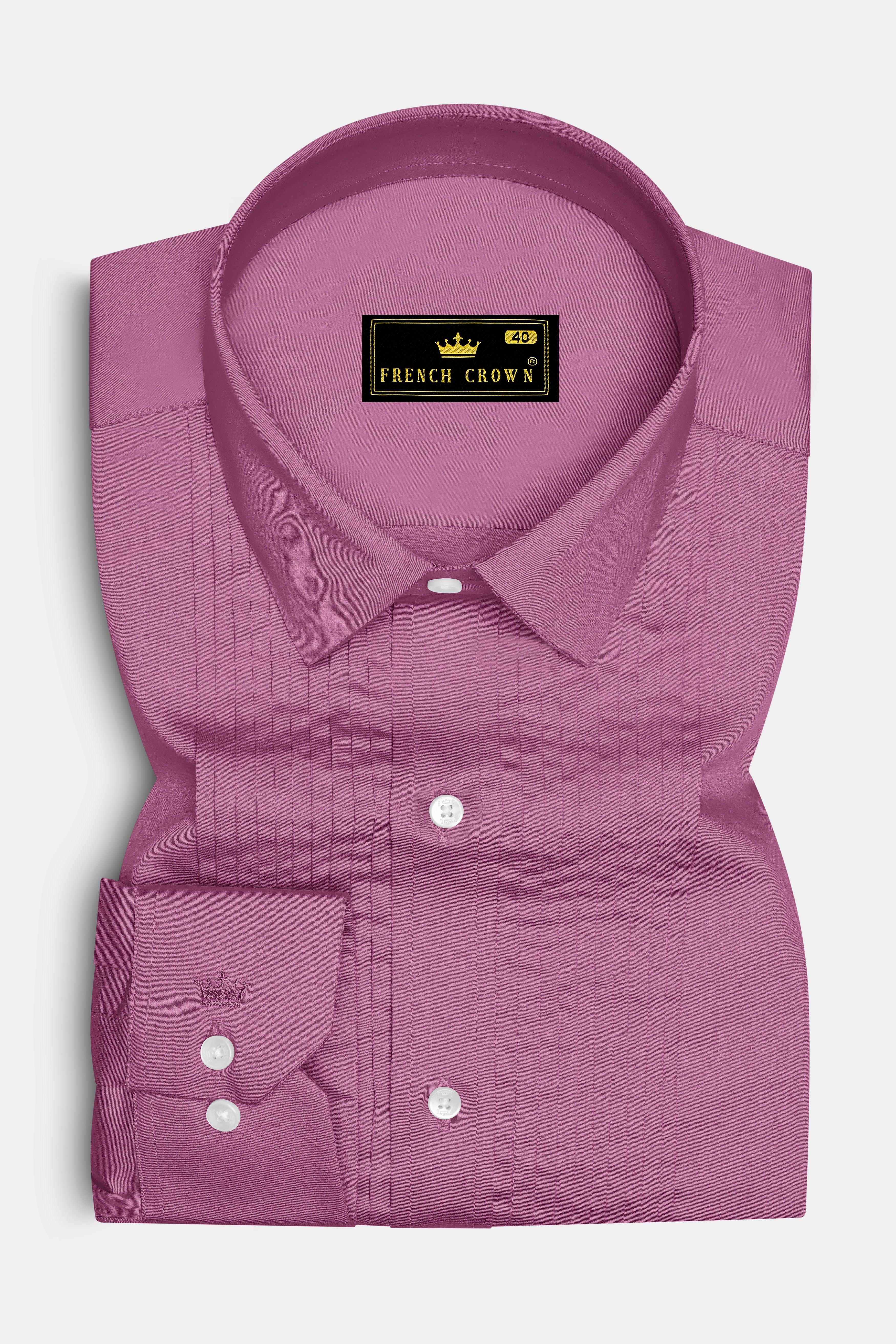Rosavelle-Tapestry Pink Subtle Sheen Super Soft Premium Cotton Tuxedo Dress Shirt