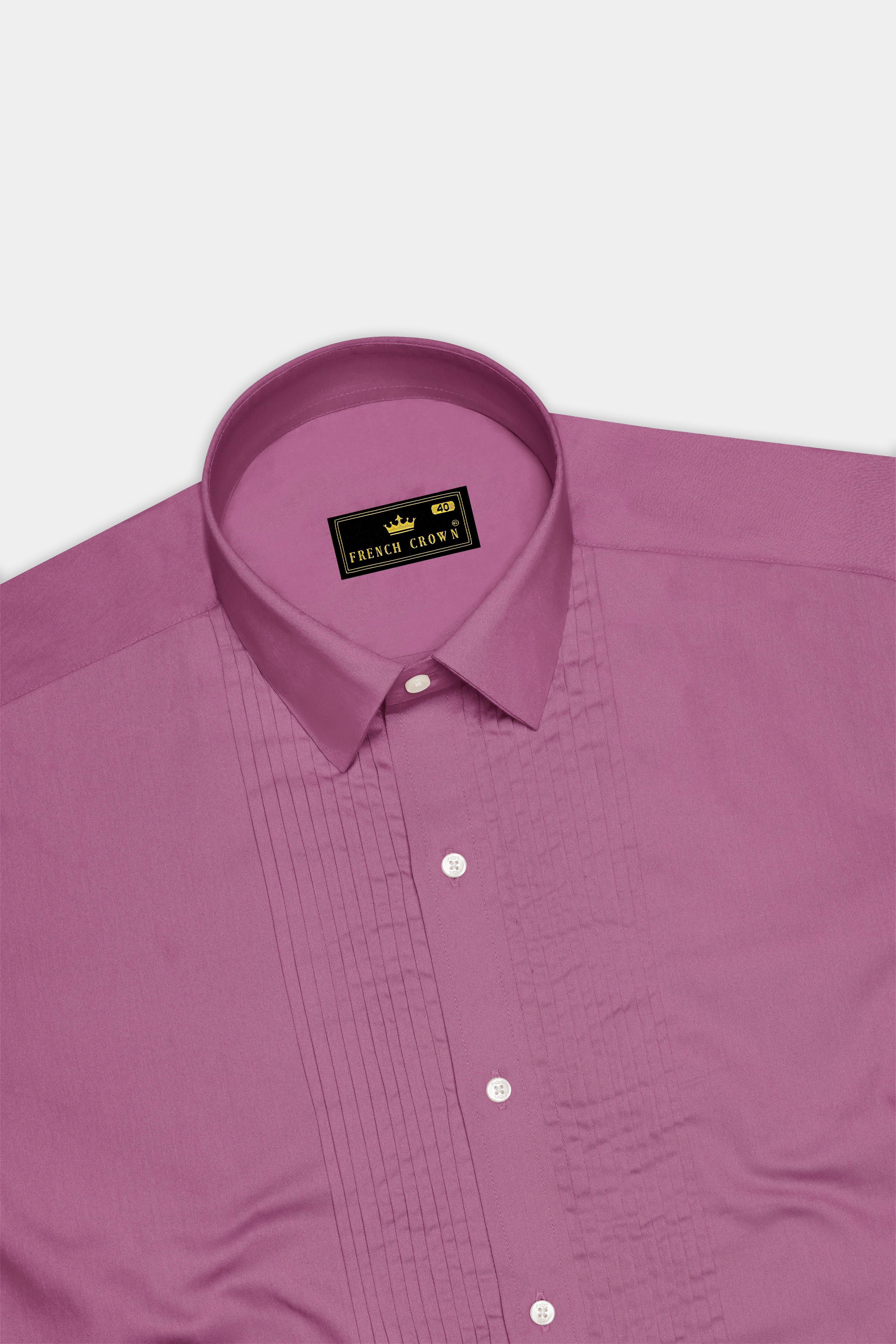 Rosavelle-Tapestry Pink Subtle Sheen Super Soft Premium Cotton Tuxedo Dress Shirt