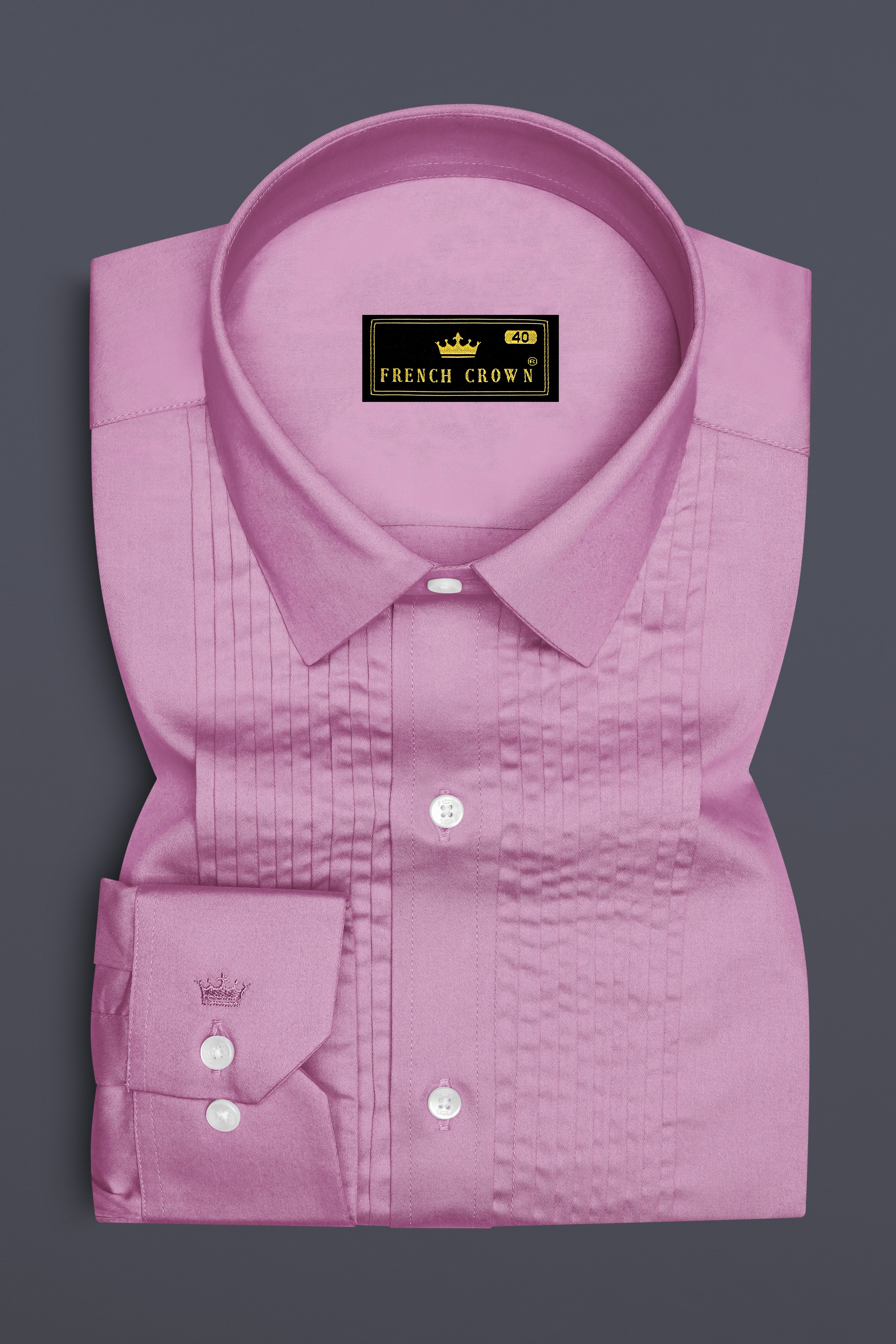 Blushoro-Viola Pink Subtle Sheen Super Soft Premium Cotton Tuxedo Dress Shirt