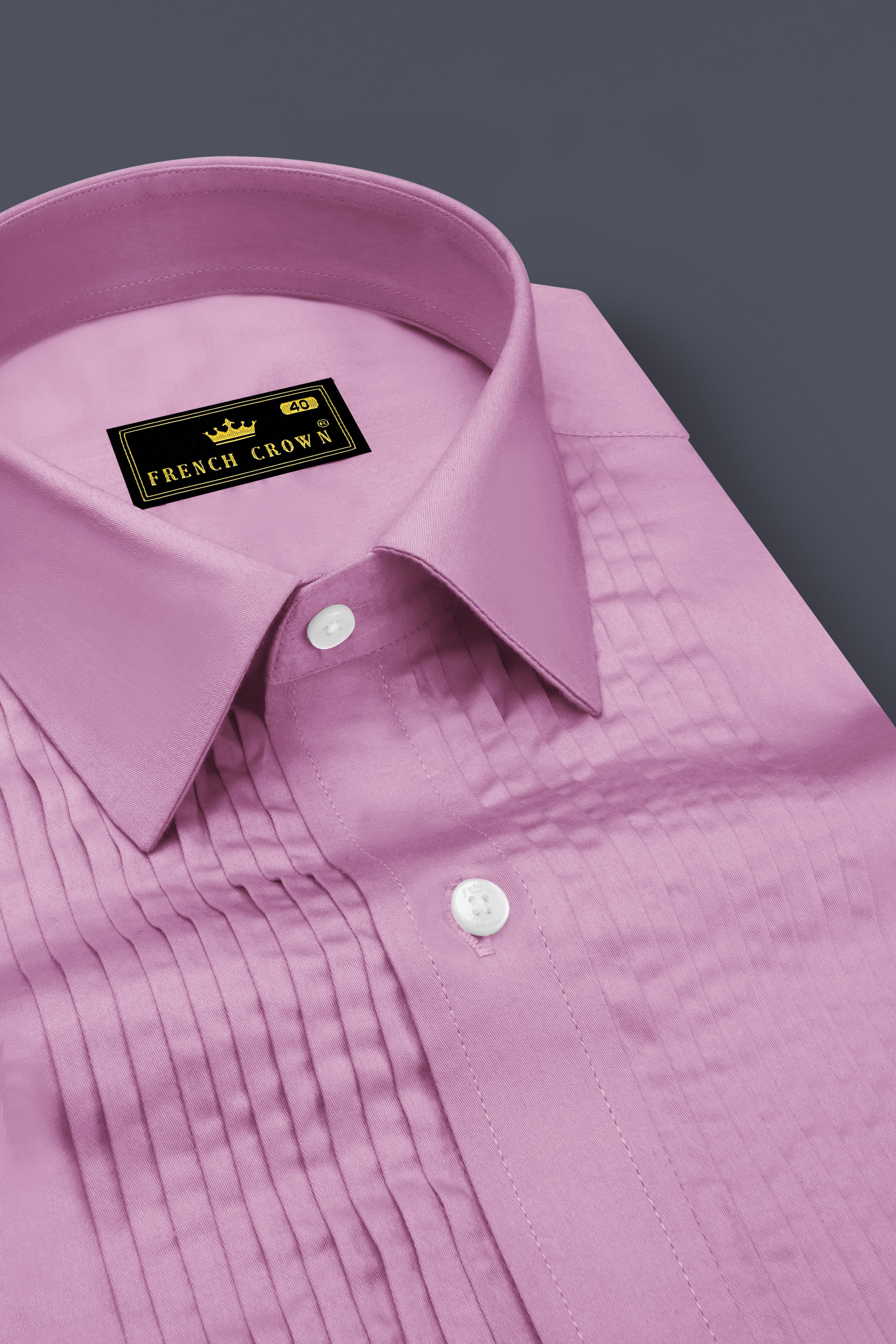 Blushoro-Viola Pink Subtle Sheen Super Soft Premium Cotton Tuxedo Dress Shirt
