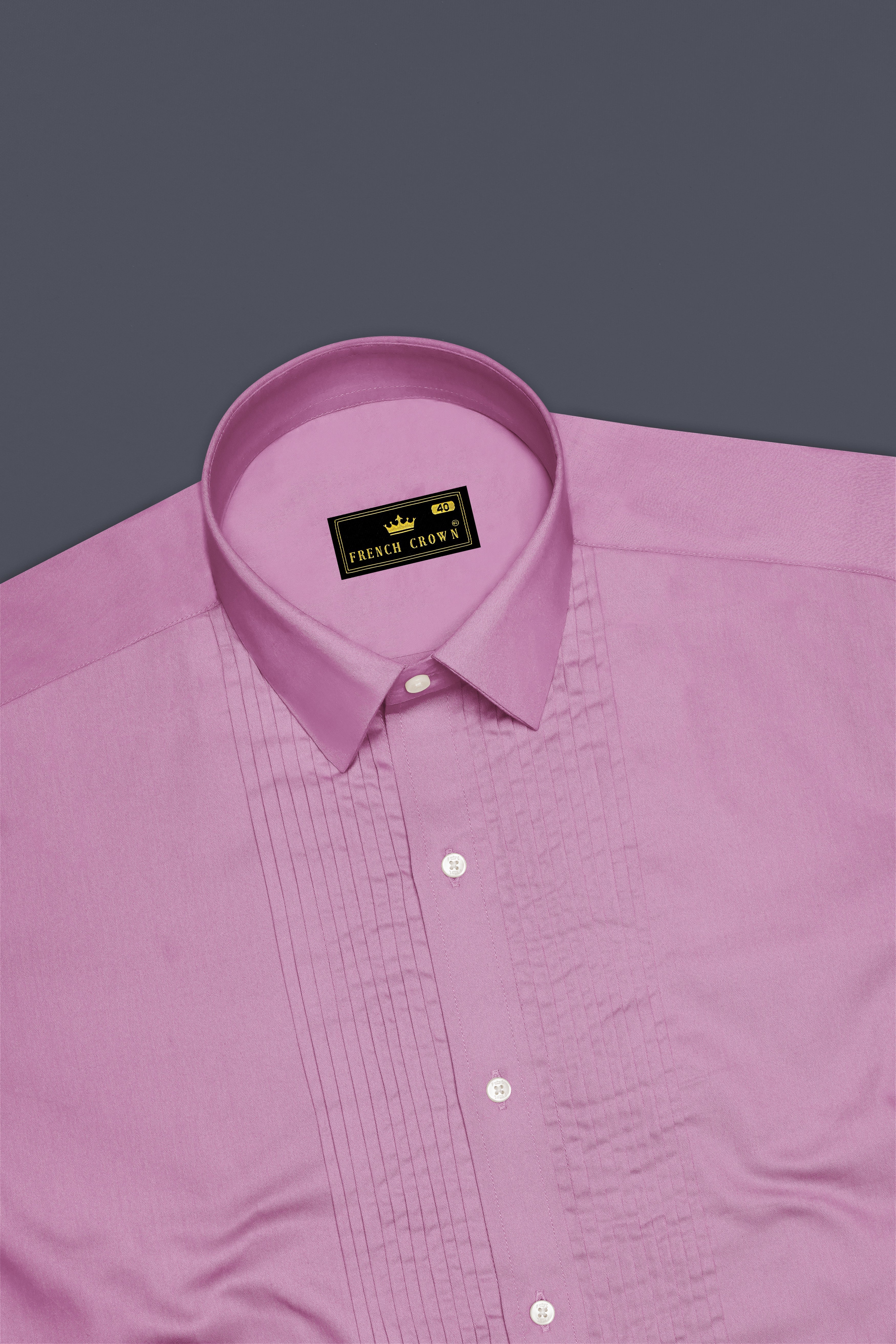 Blushoro-Viola Pink Subtle Sheen Super Soft Premium Cotton Tuxedo Dress Shirt