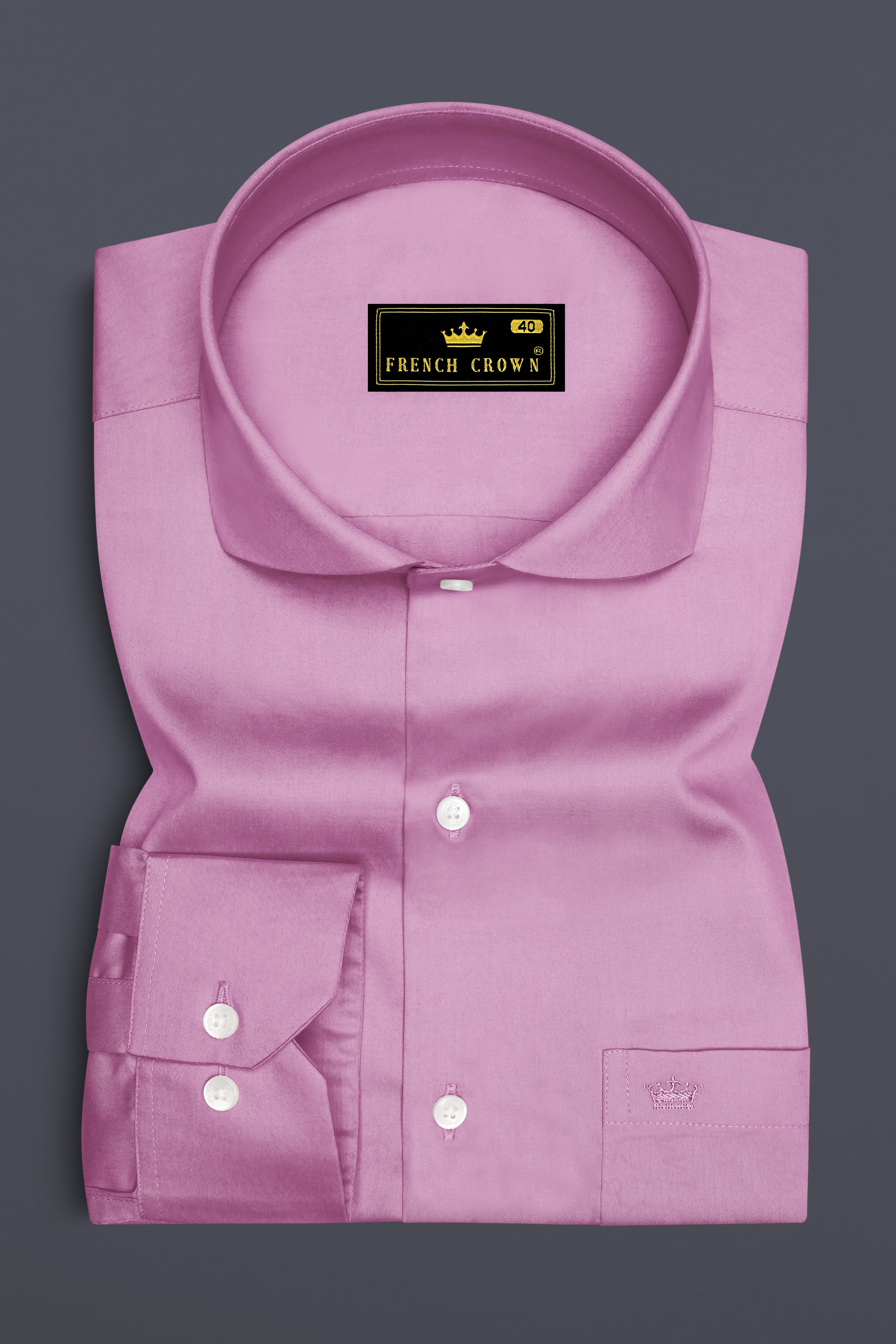 Blushoro-Viola Pink Subtle Sheen Super Soft Premium Cotton Cut Away Collar Dress Shirt