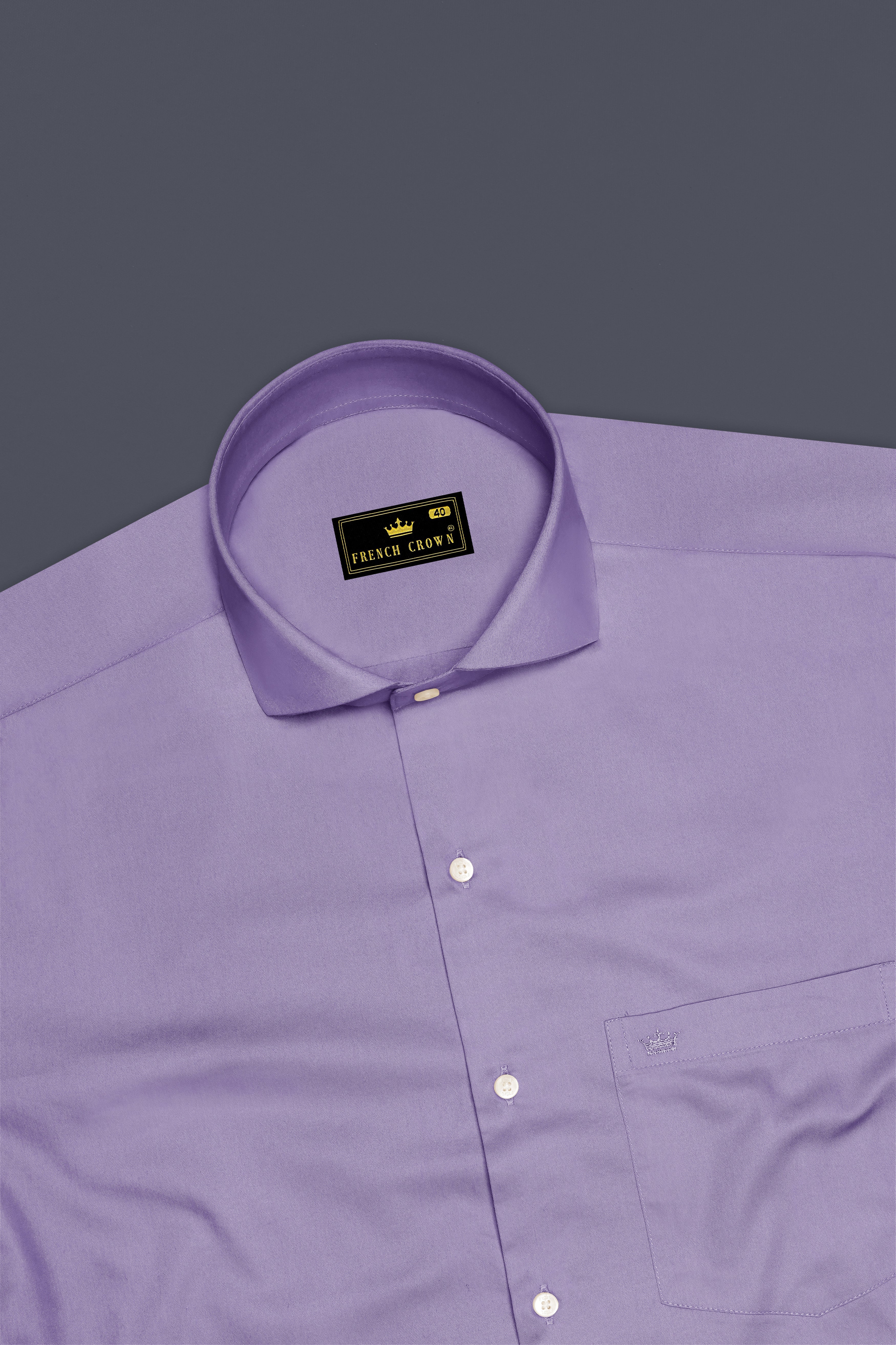 Lavero-Pastel Purple Subtle Sheen Super Soft Premium Cotton Cut Away Collar Dress Shirt