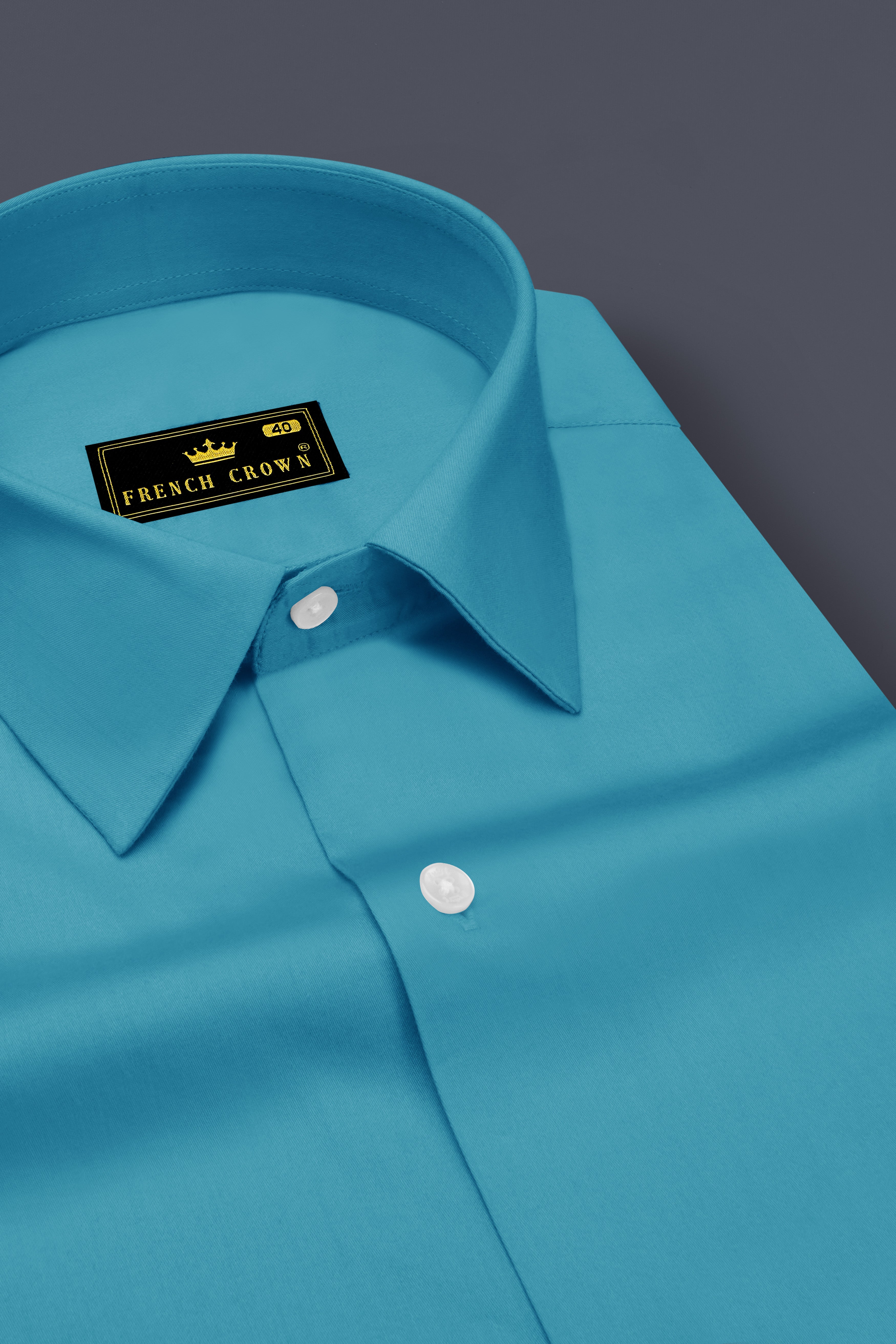 Orientor-Eastern Blue Subtle Sheen Super Soft Premium Cotton Dress Shirt