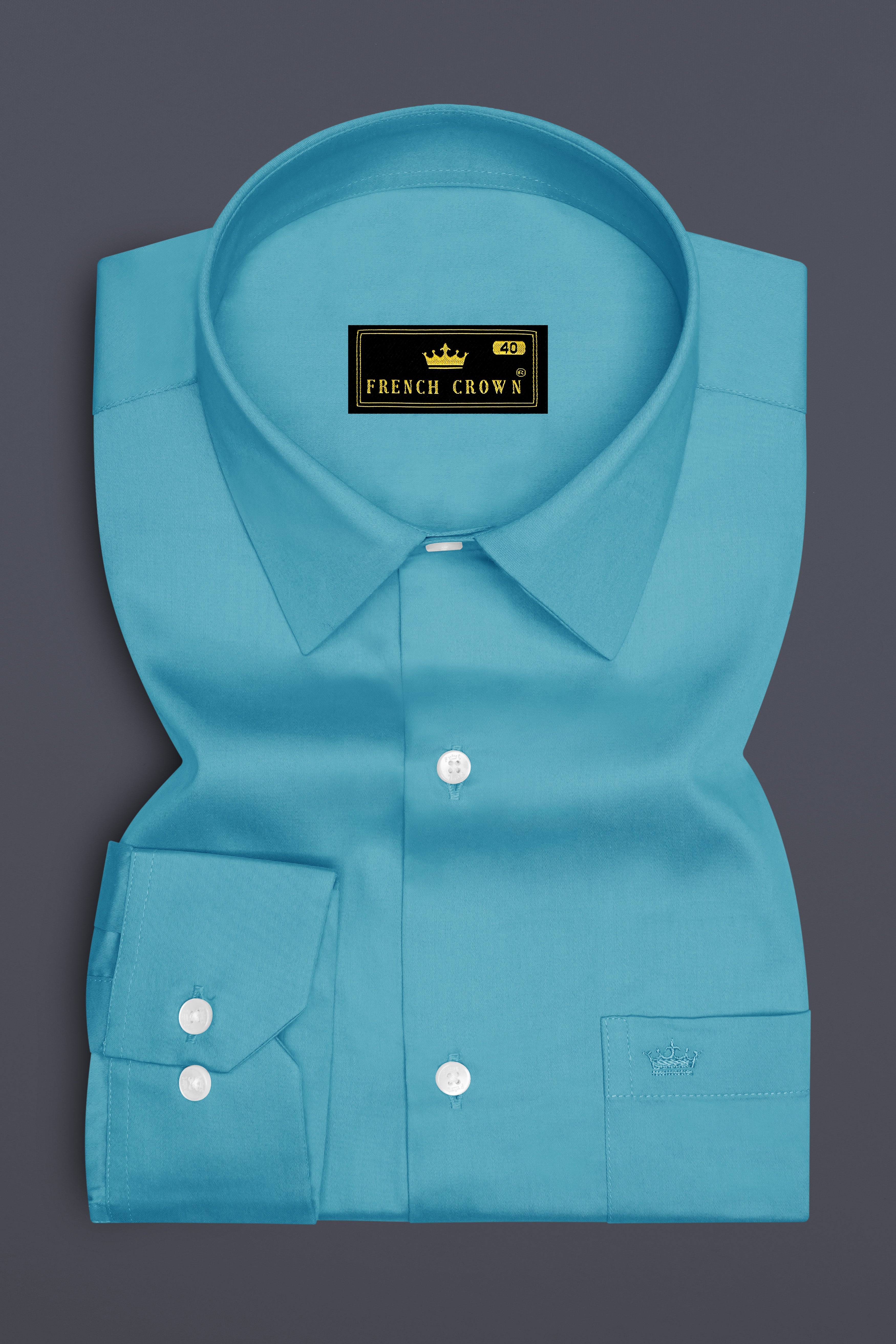 Orientor-Eastern Blue Subtle Sheen Super Soft Premium Cotton Dress Shirt