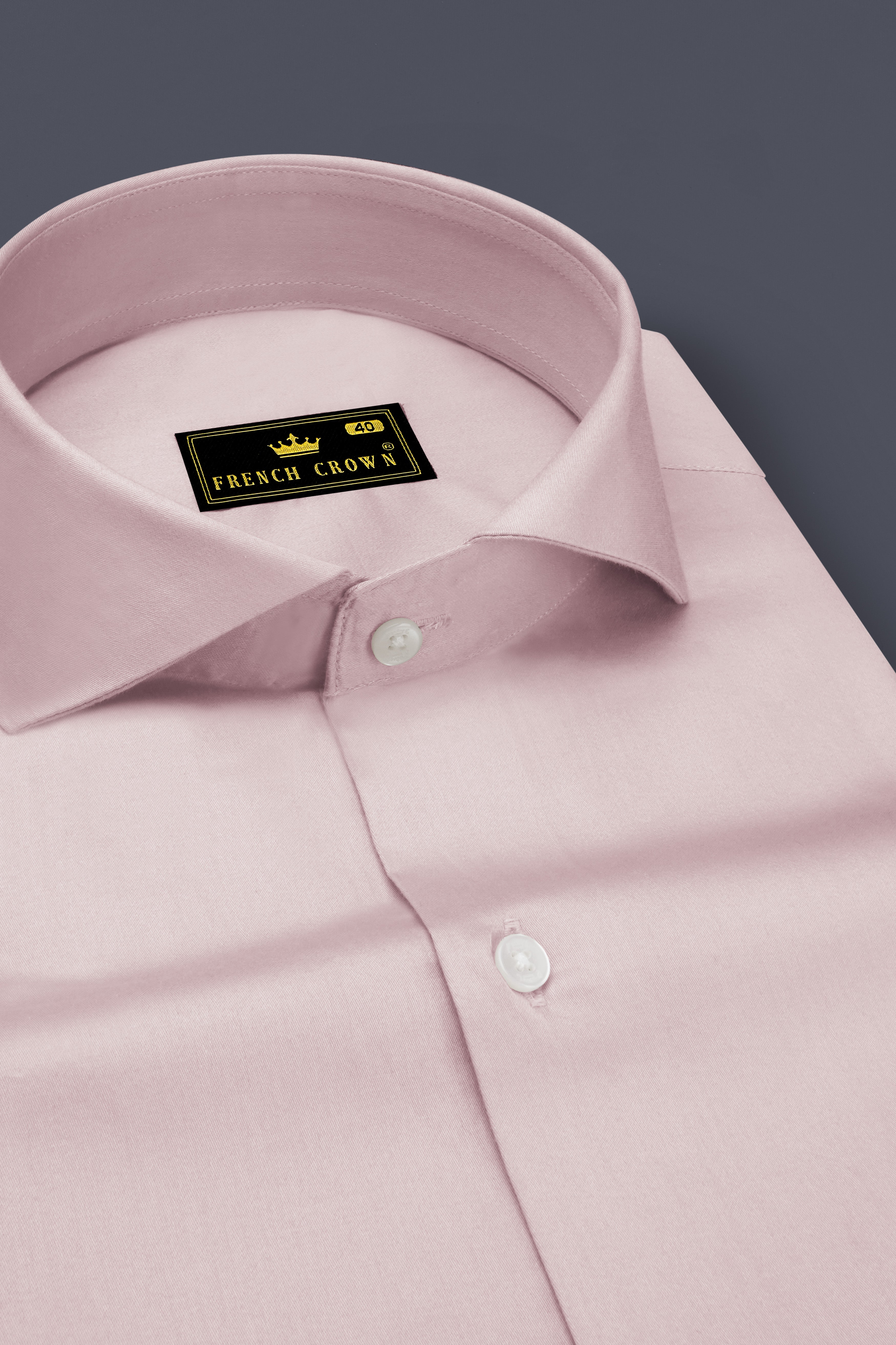 Lumivon-Silver Cream Subtle Sheen Super Soft Premium Cotton Cut Away Collar Dress Shirt