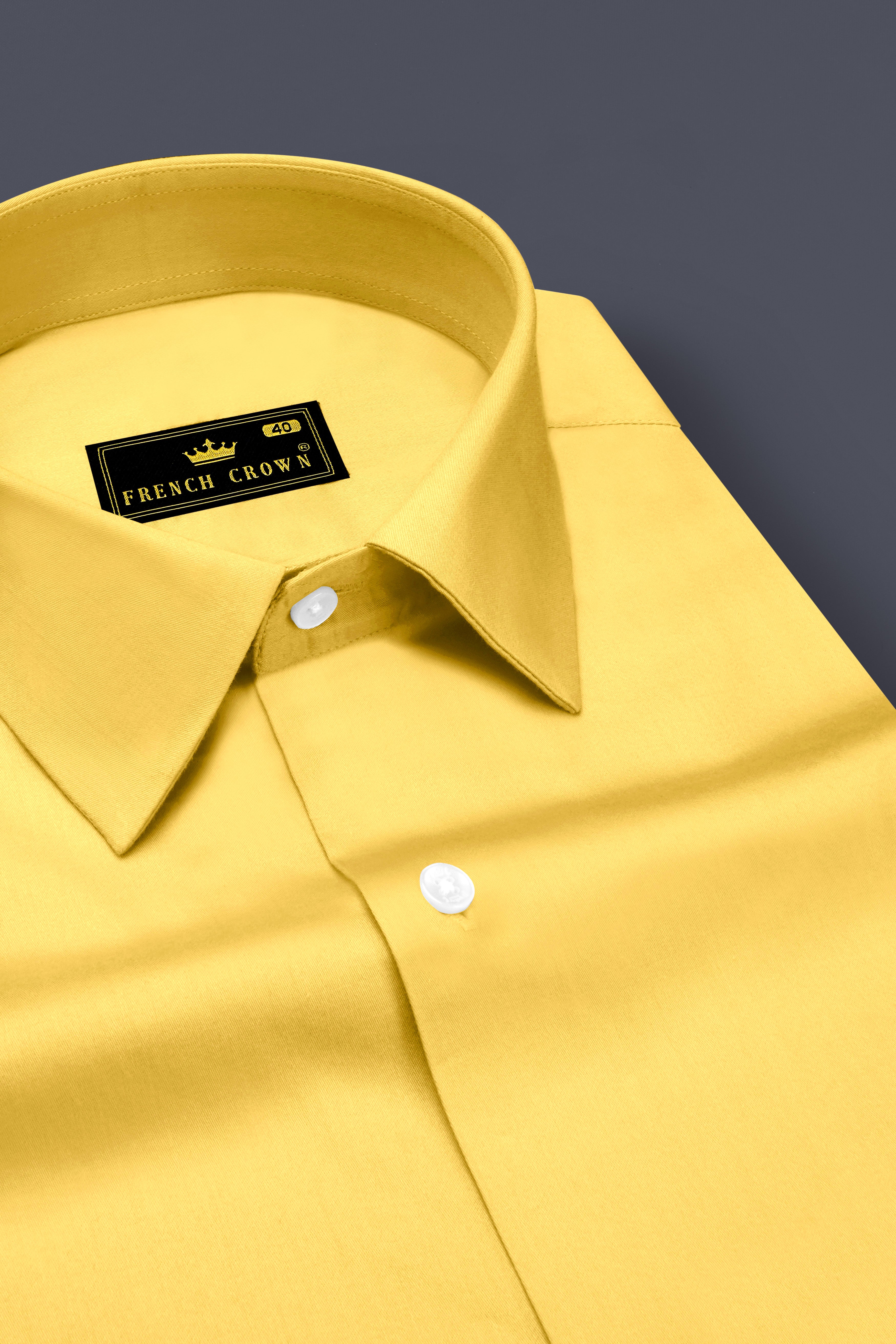 Aurion-Desert Yellow Subtle Sheen Super Soft Premium Cotton Dress Shirt