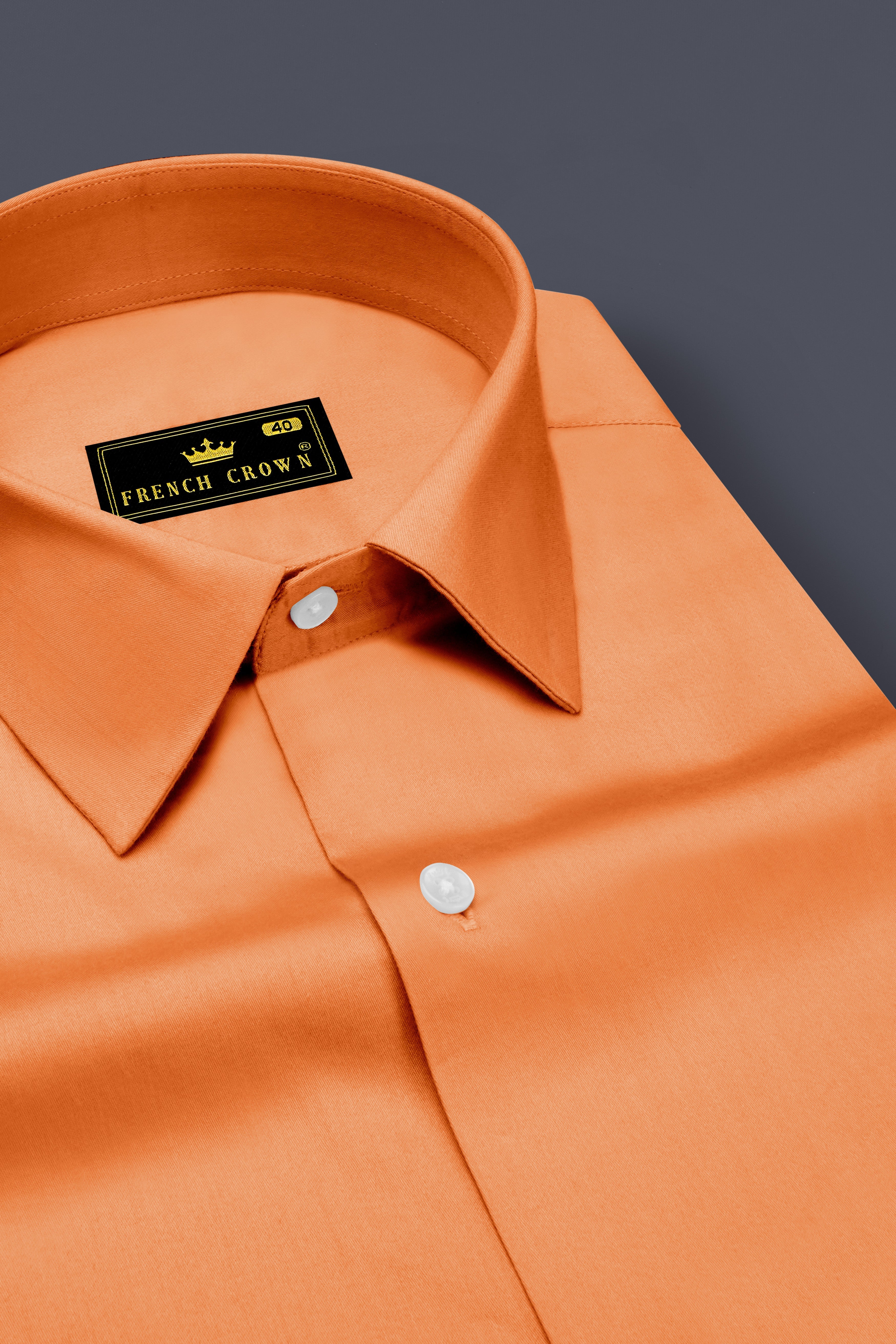 Safforo-Persian Orange Subtle Sheen Super Soft Premium Cotton Dress Shirt