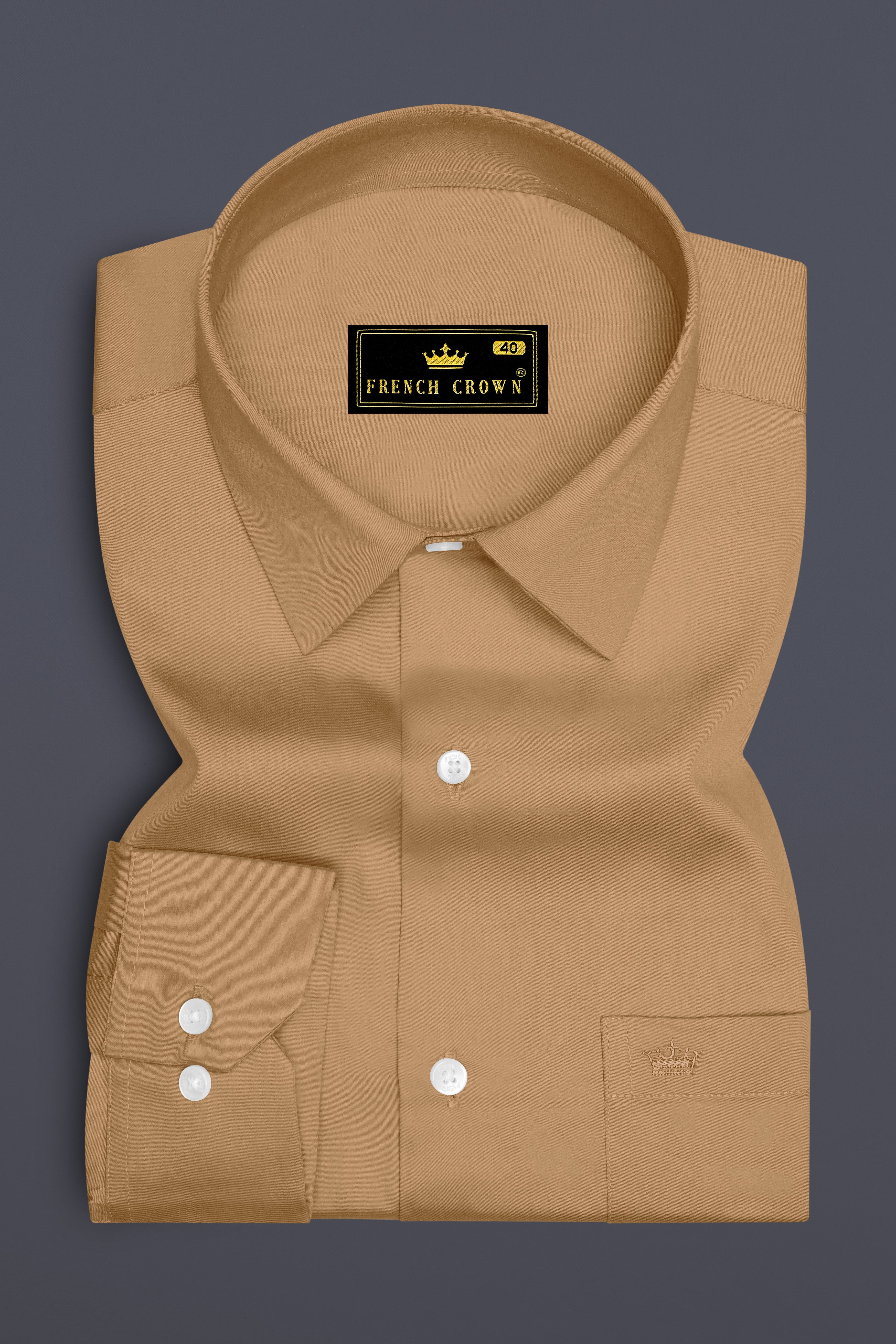 Woodoro-Driftwood Yellow Subtle Sheen Super Soft Premium Cotton Dress Shirt
