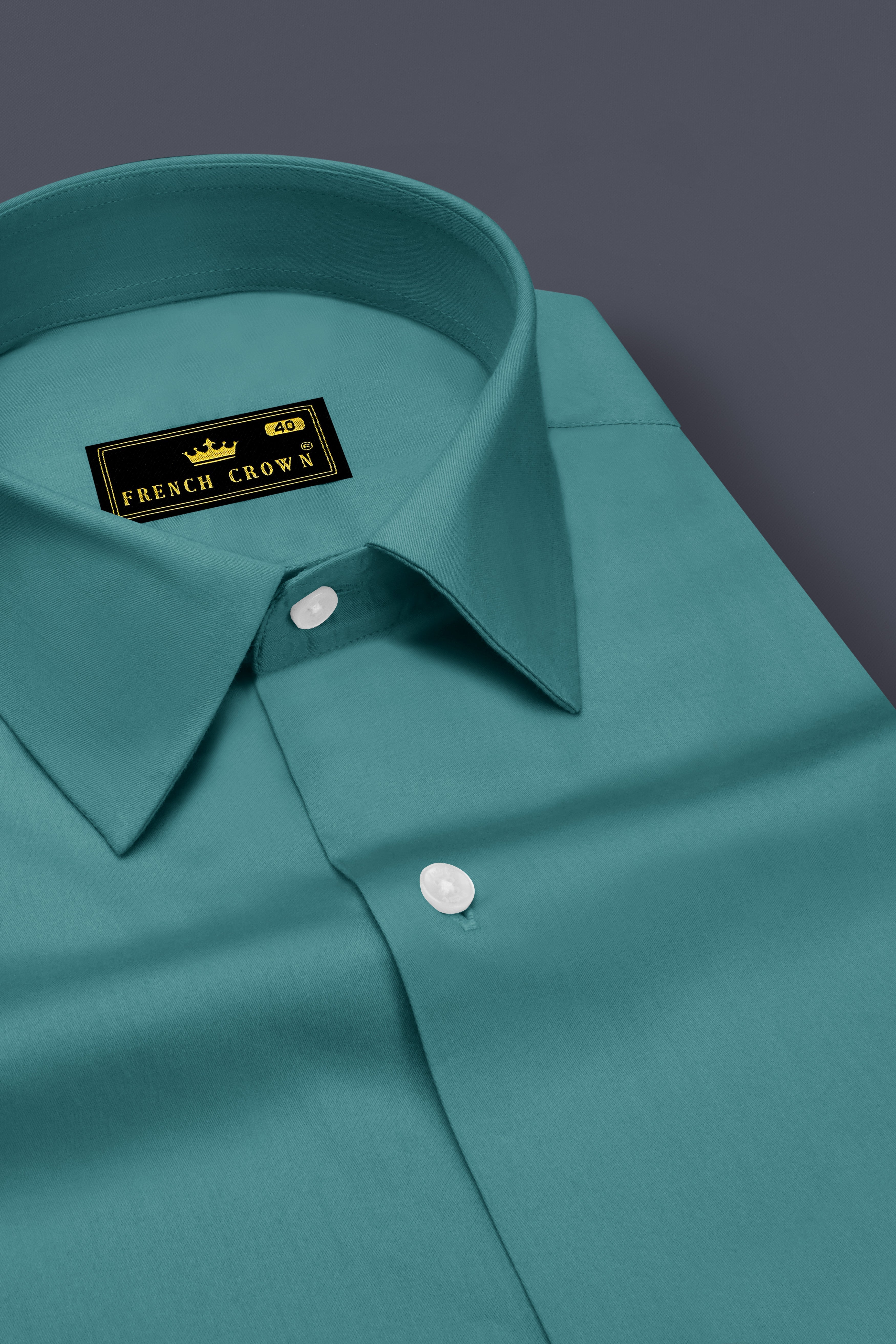 Lustraro-Viridian Green Subtle Sheen Super Soft Premium Cotton Dress Shirt