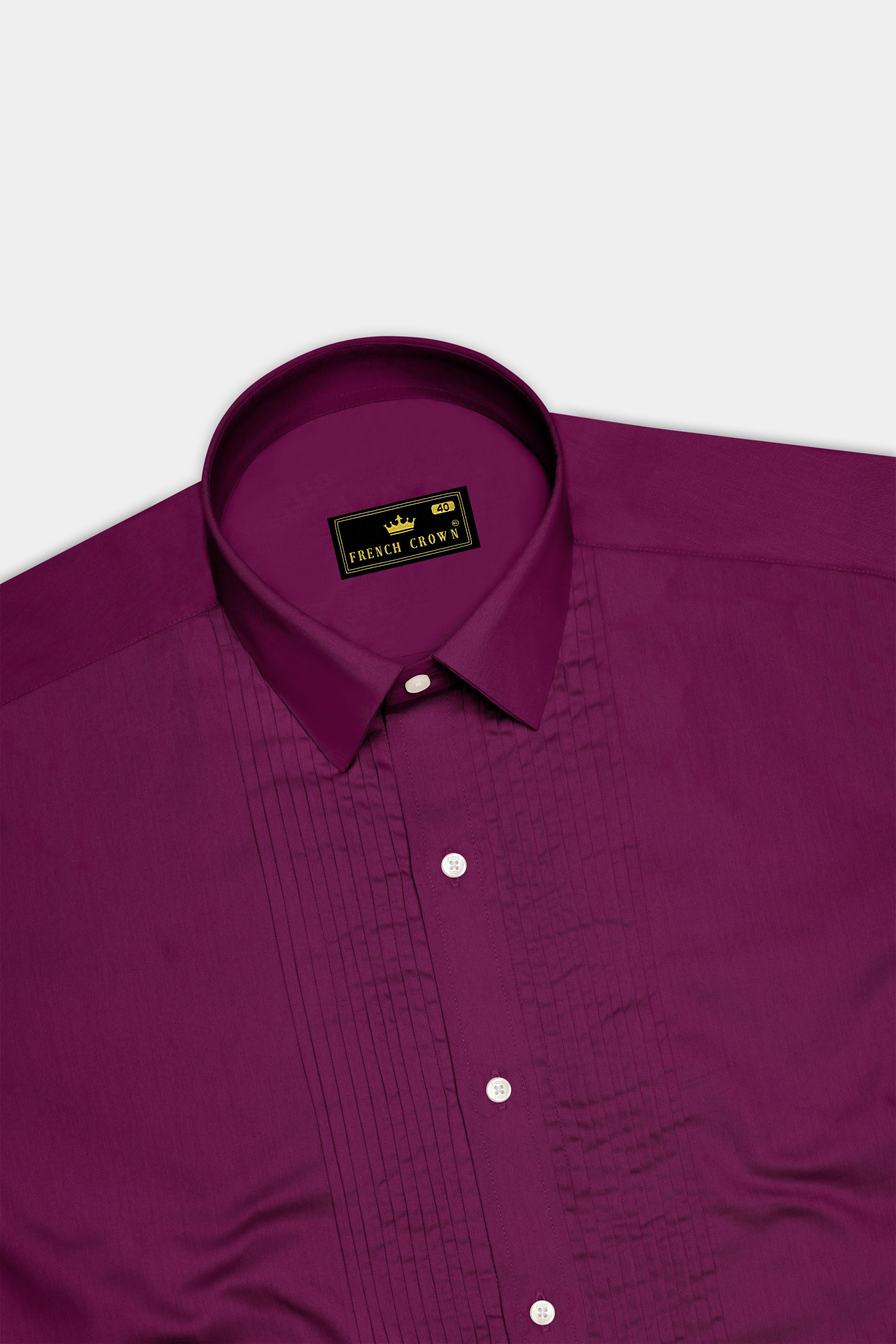 Regalis-Grape Purple Subtle Sheen Super Soft Premium Cotton Tuxedo Dress Shirt