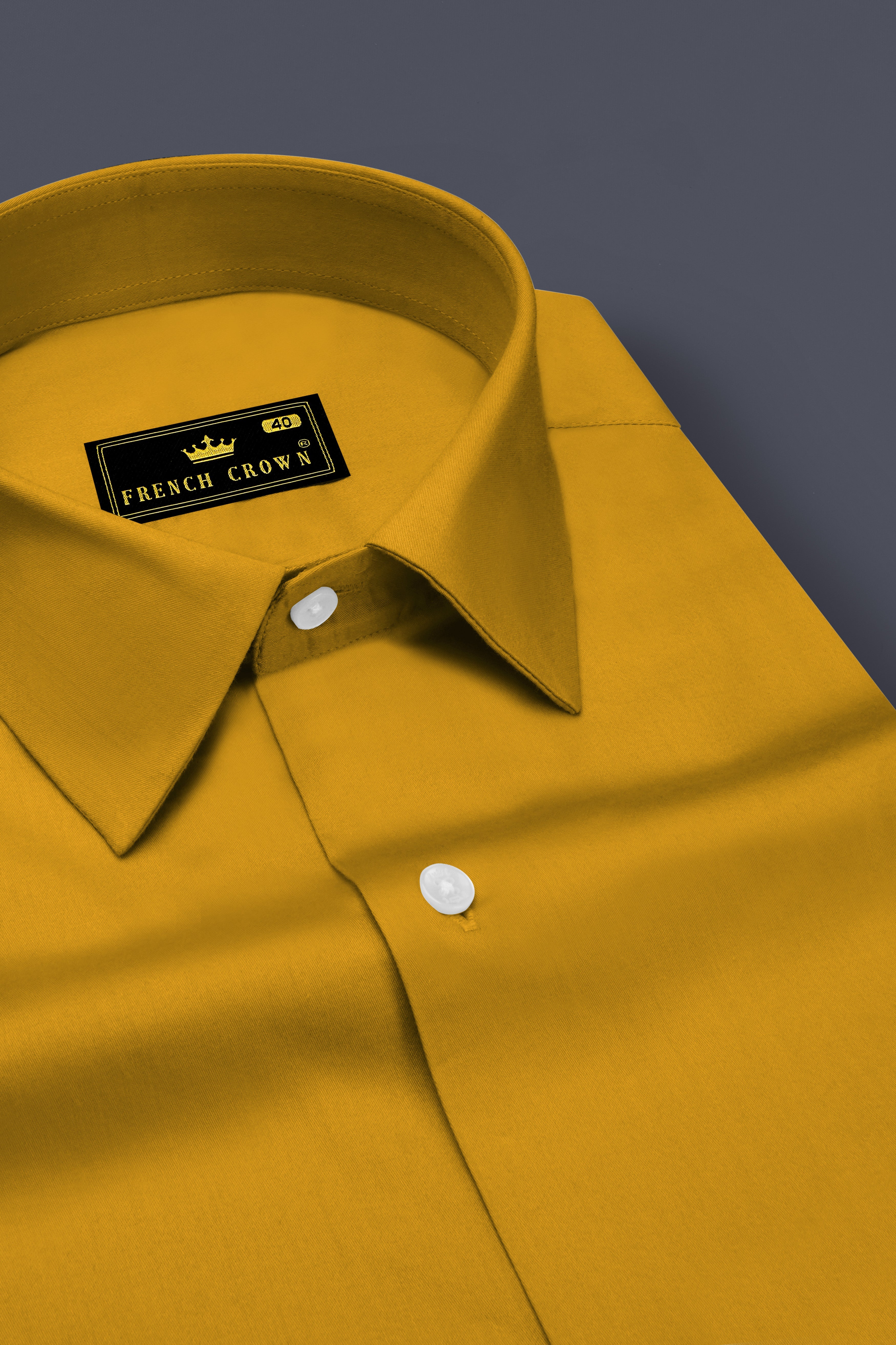 Solvoro-Ochre Yellow Subtle Sheen Super Soft Premium Cotton Dress Shirt