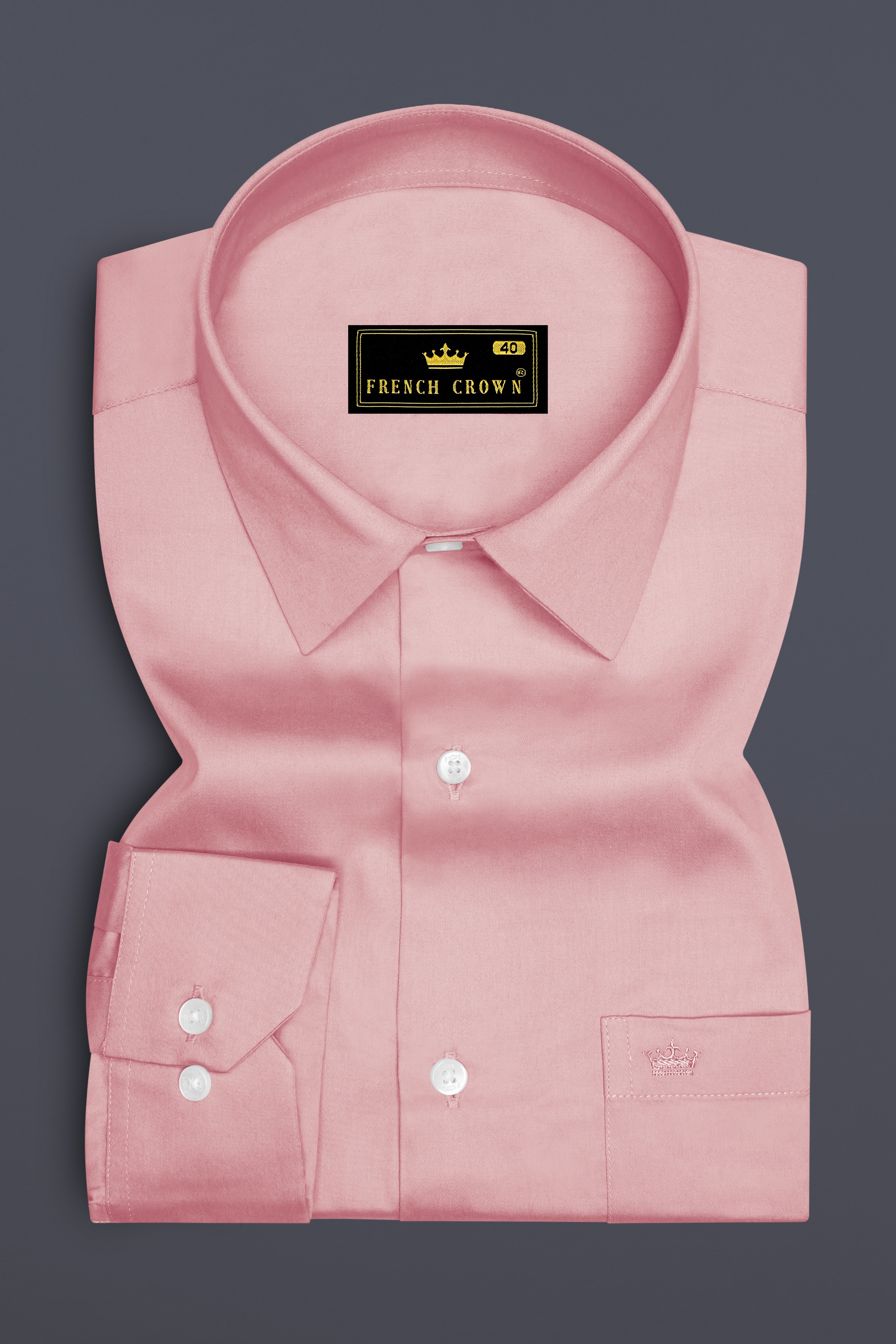 Rosavon-Blossom Pink Subtle Sheen Super Soft Premium Cotton Dress Shirt