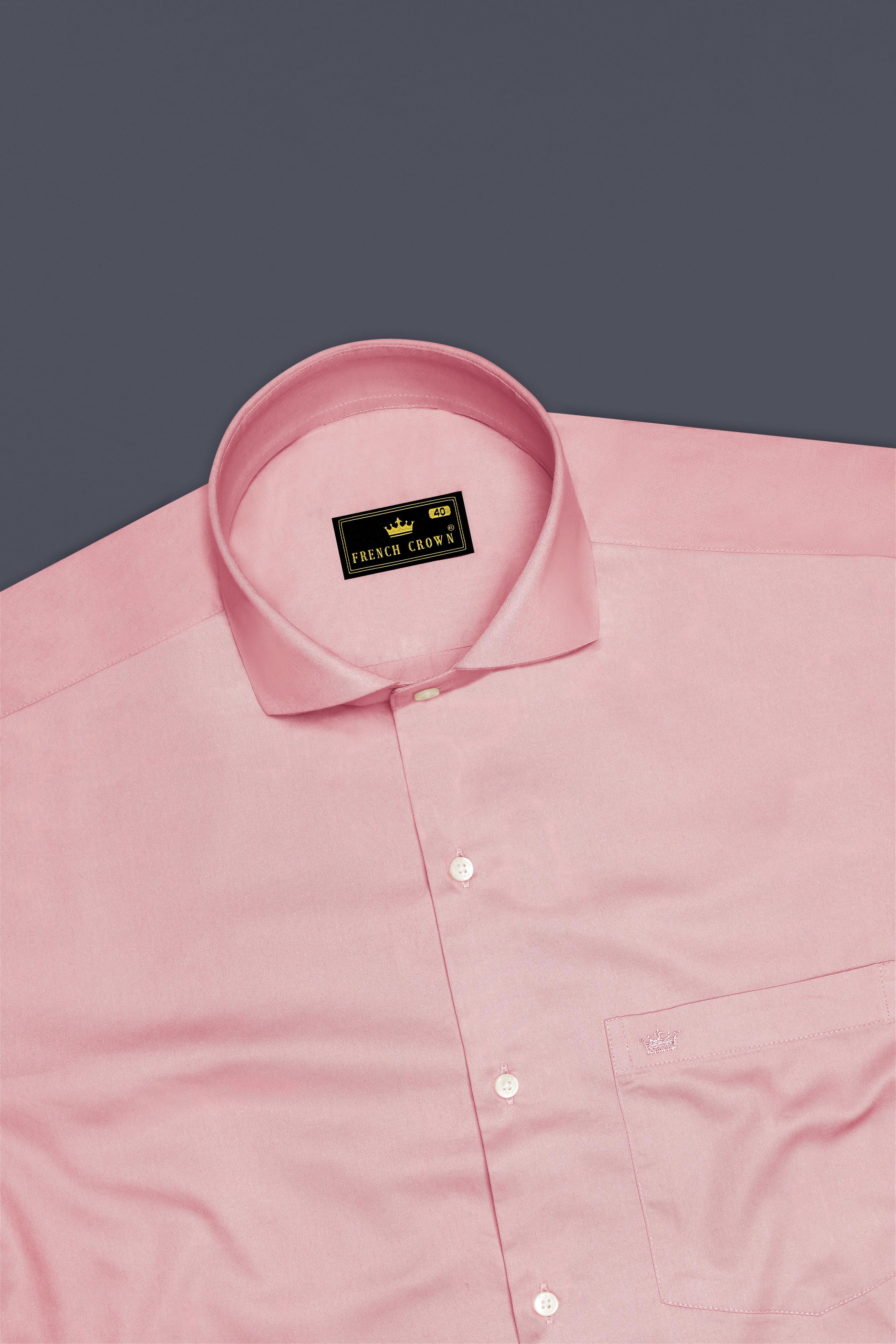 Rosavon-Blossom Pink Subtle Sheen Super Soft Premium Cotton Cut Away Collar Dress Shirt