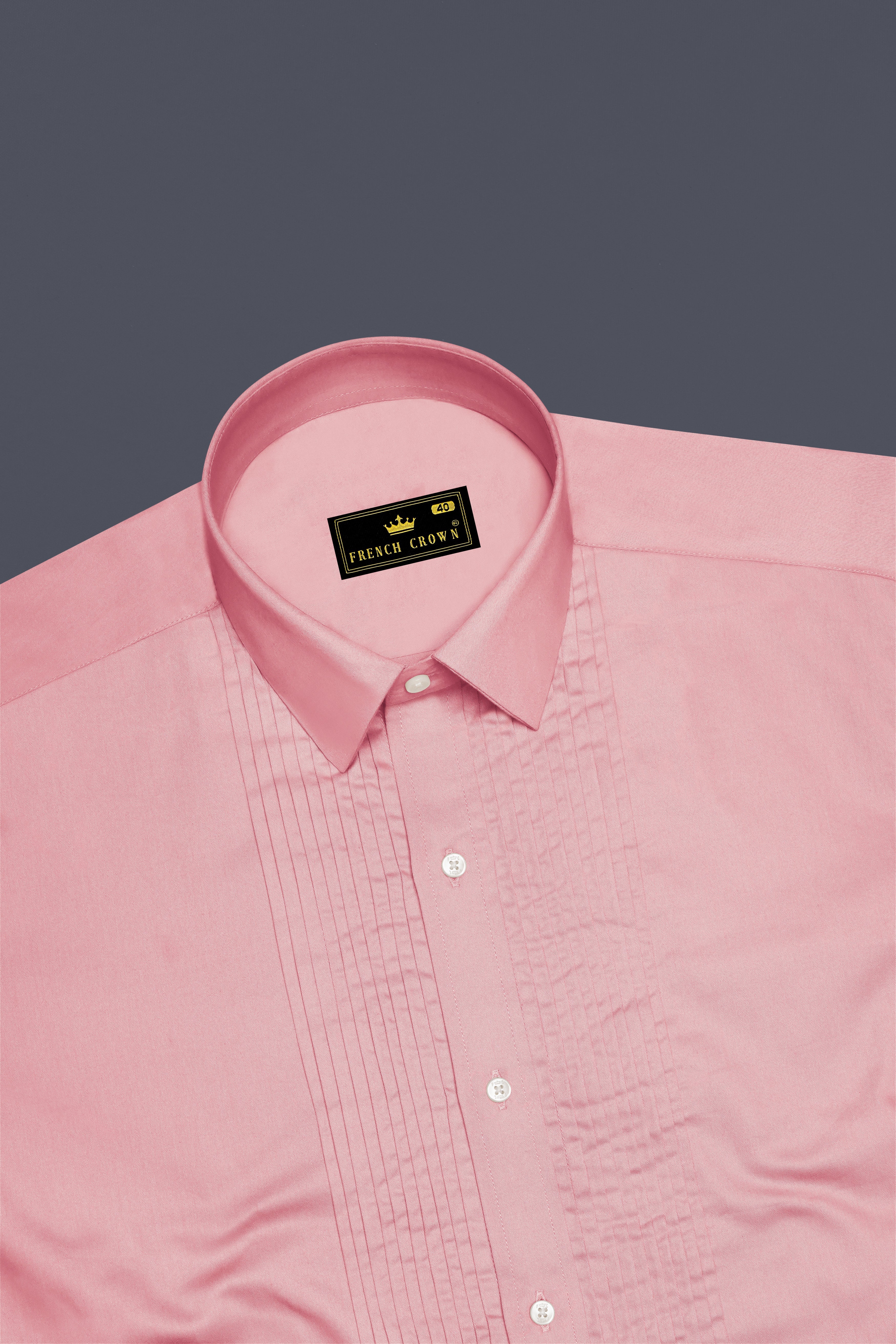 Rosavon-Blossom Pink Subtle Sheen Super Soft Premium Cotton Tuxedo Dress Shirt