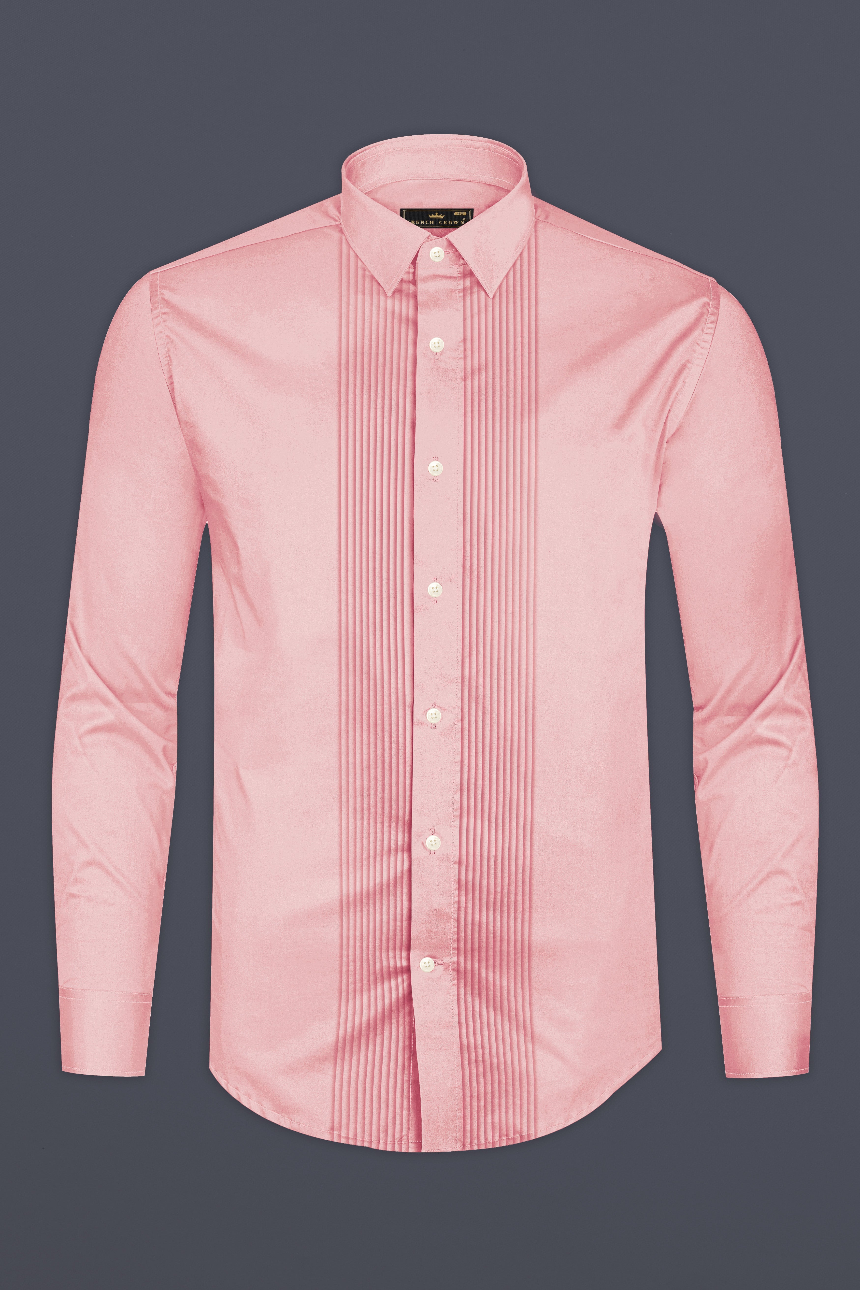 Rosavon-Blossom Pink Subtle Sheen Super Soft Premium Cotton Tuxedo Dress Shirt