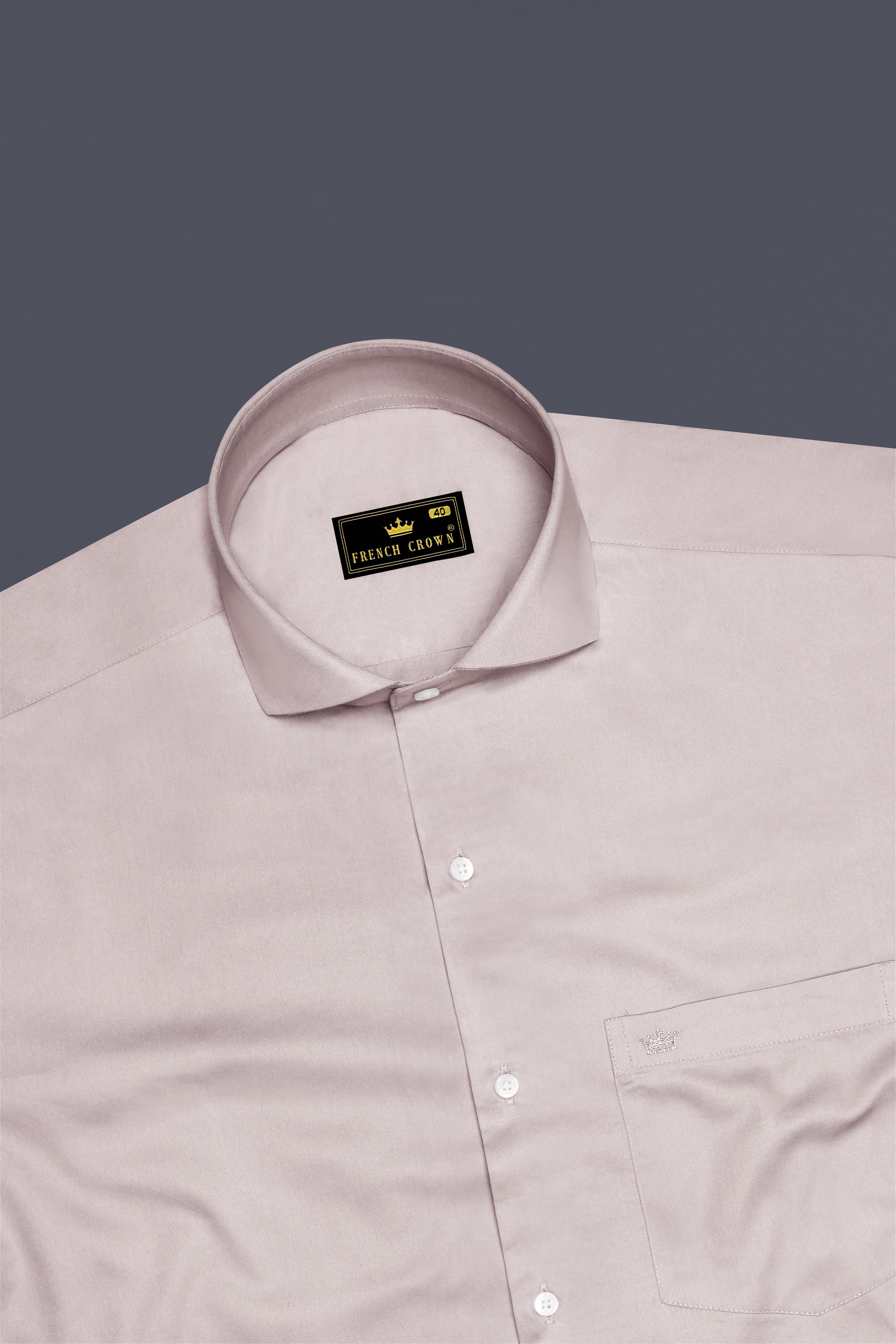 Blushoro-Clam Pink Subtle Sheen Super Soft Premium Cotton Cut Away Collar Dress Shirt