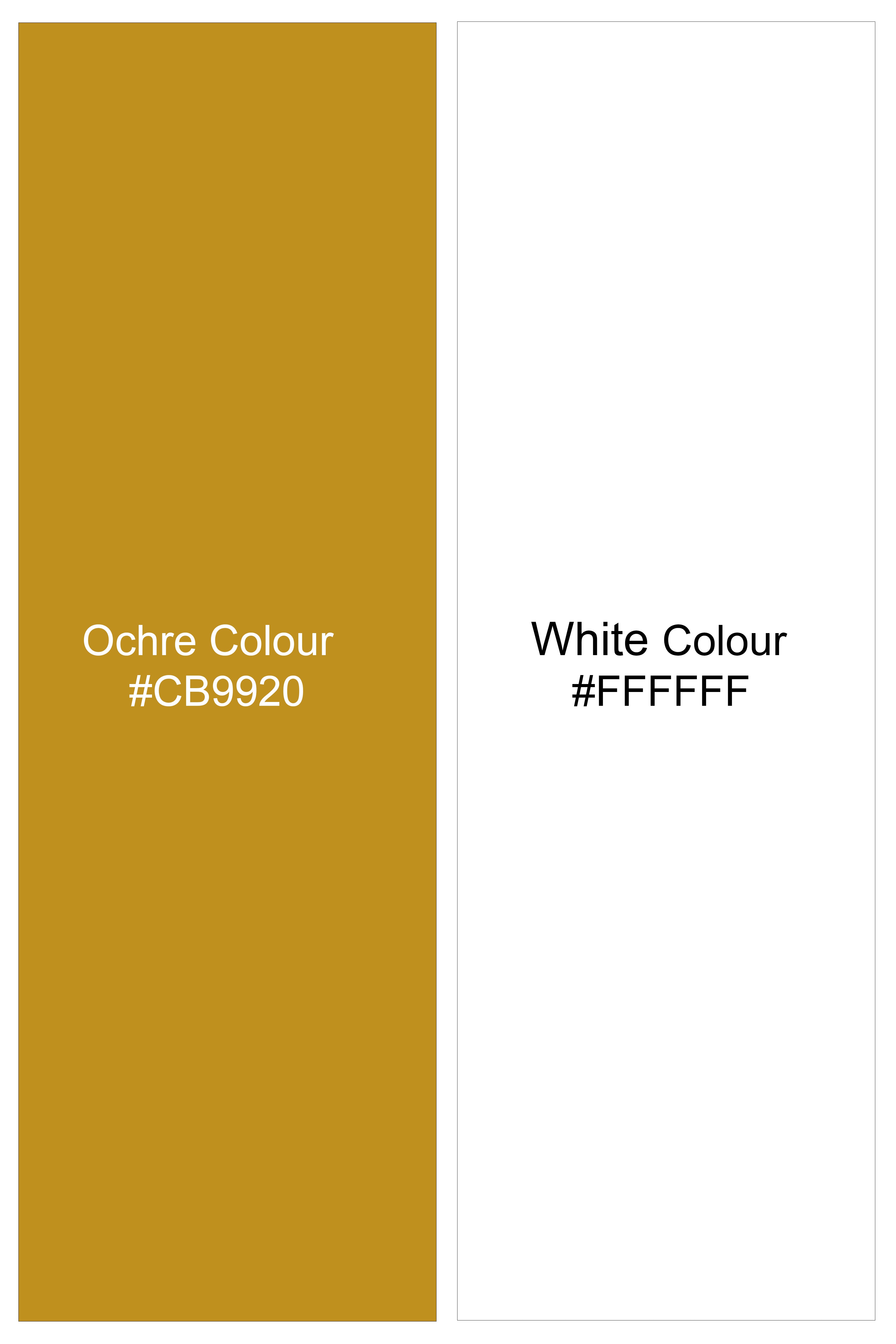 Terrasol-Ochre Yellow And Bright White Candy Striped Subtle Sheen Soft Premium Cotton Dress Shirt