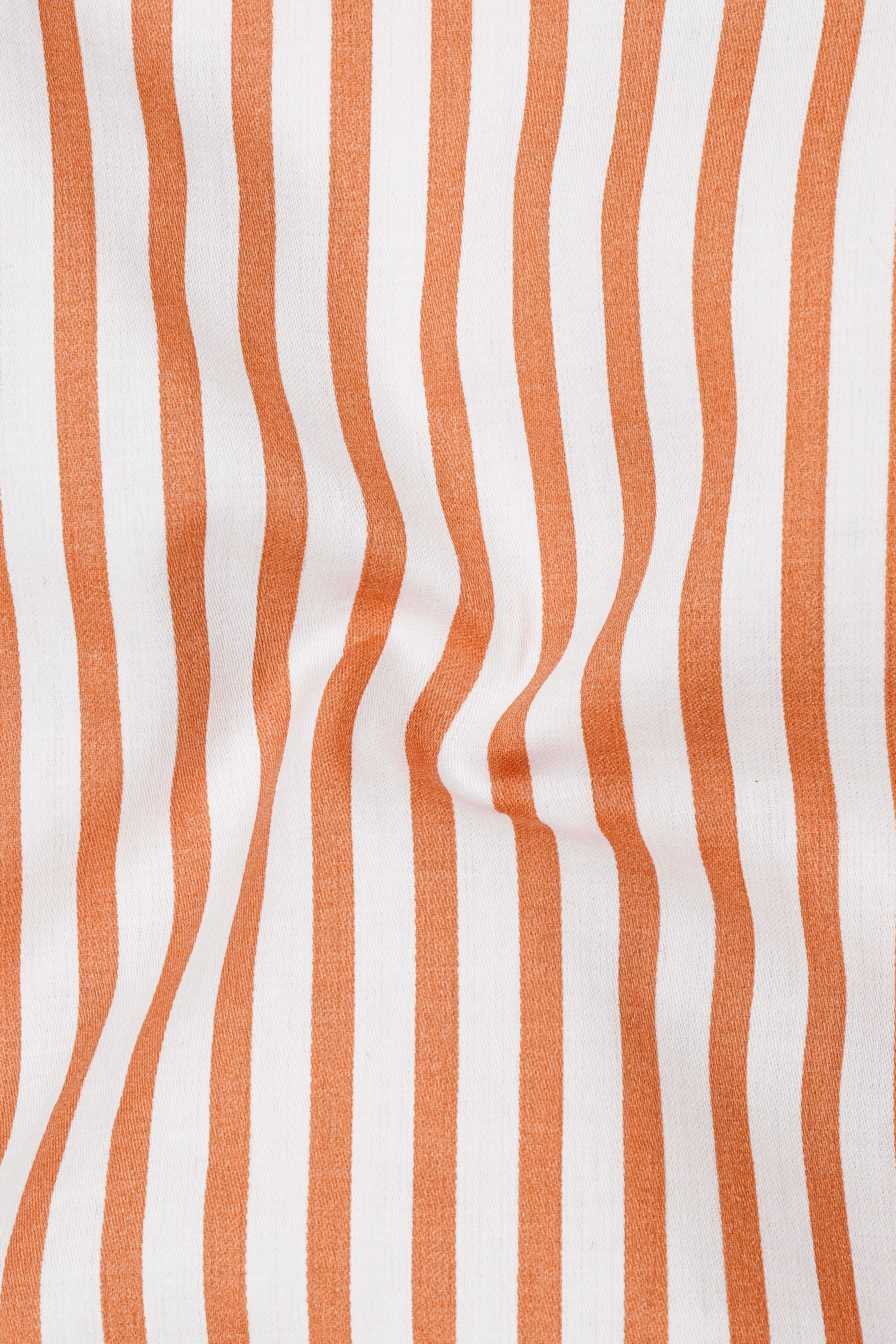 Solcoro-Apricot Orange And Bright White Candy Striped Super Soft Premium Cotton Dress White Cuff Collar Shirt