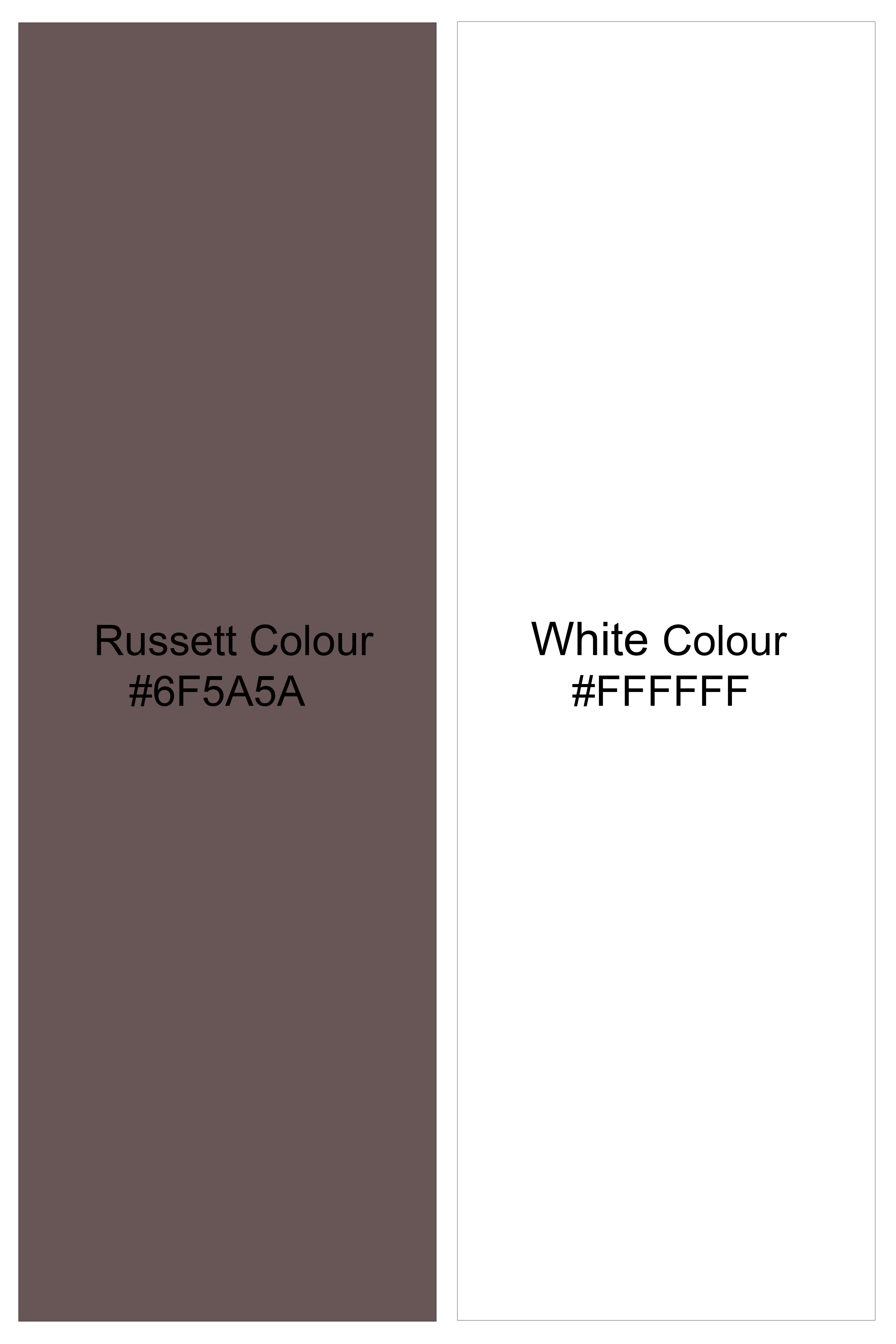 Sienna-Russett Brown And Bright White Candy Striped Super Soft Premium Cotton Dress White Cuff Collar Shirt