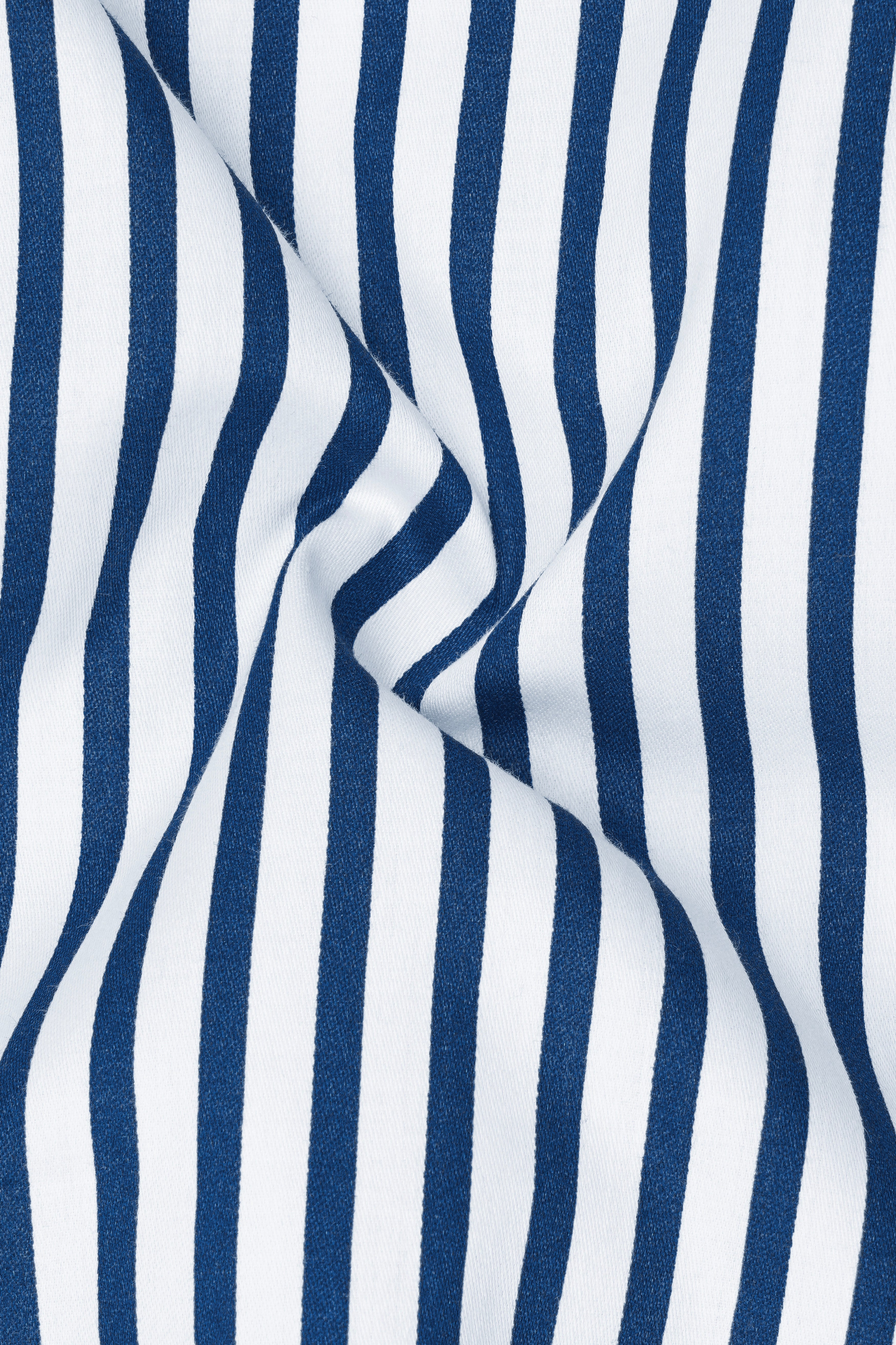 Sapphire-Lapis Blue And Bright White Candy Striped Subtle Sheen Super Soft Premium Cotton Dress Shirt