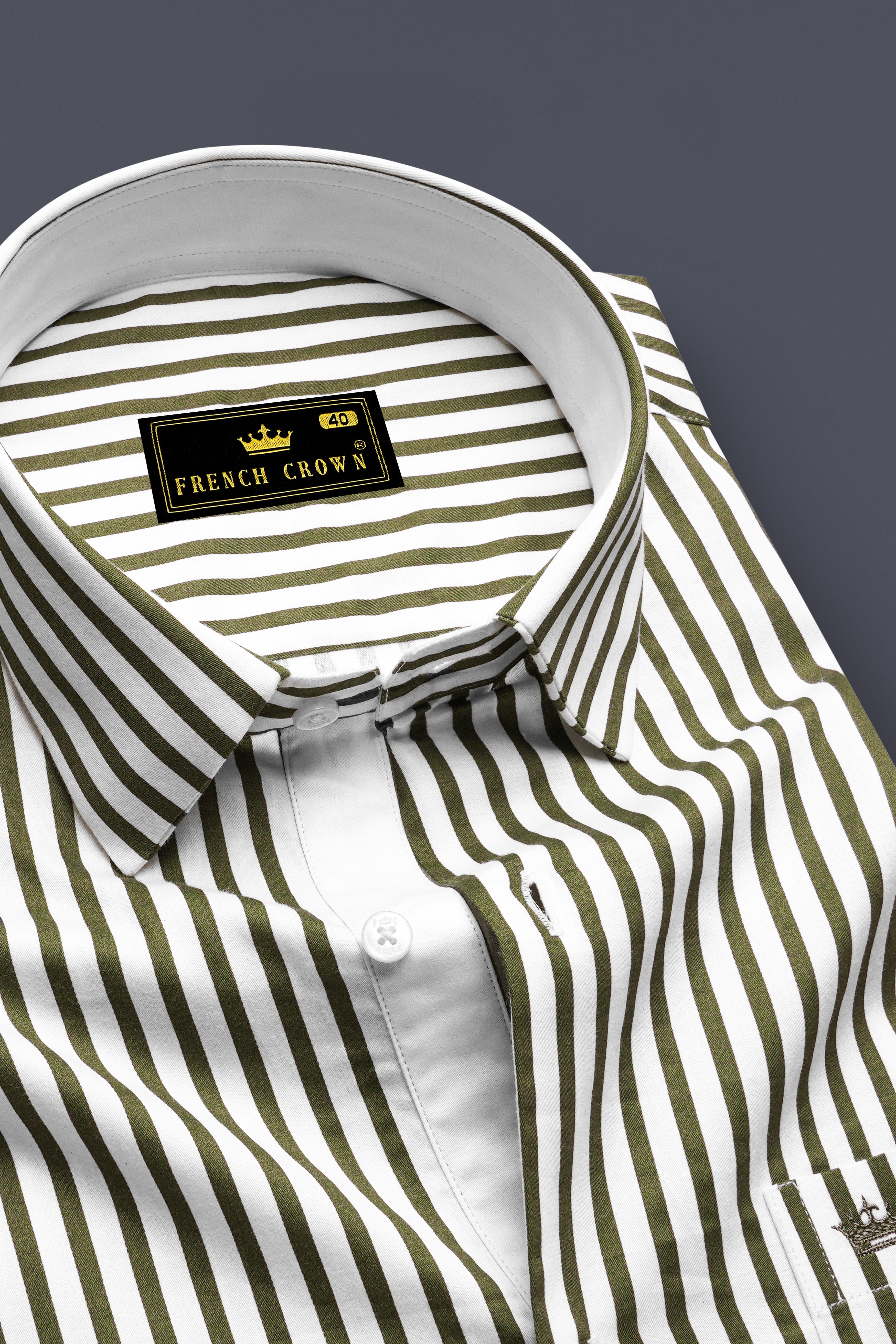 Verdant-Verdigris Green And Bright White Candy Striped Subtle Sheen Soft Premium Cotton Dress Shirt