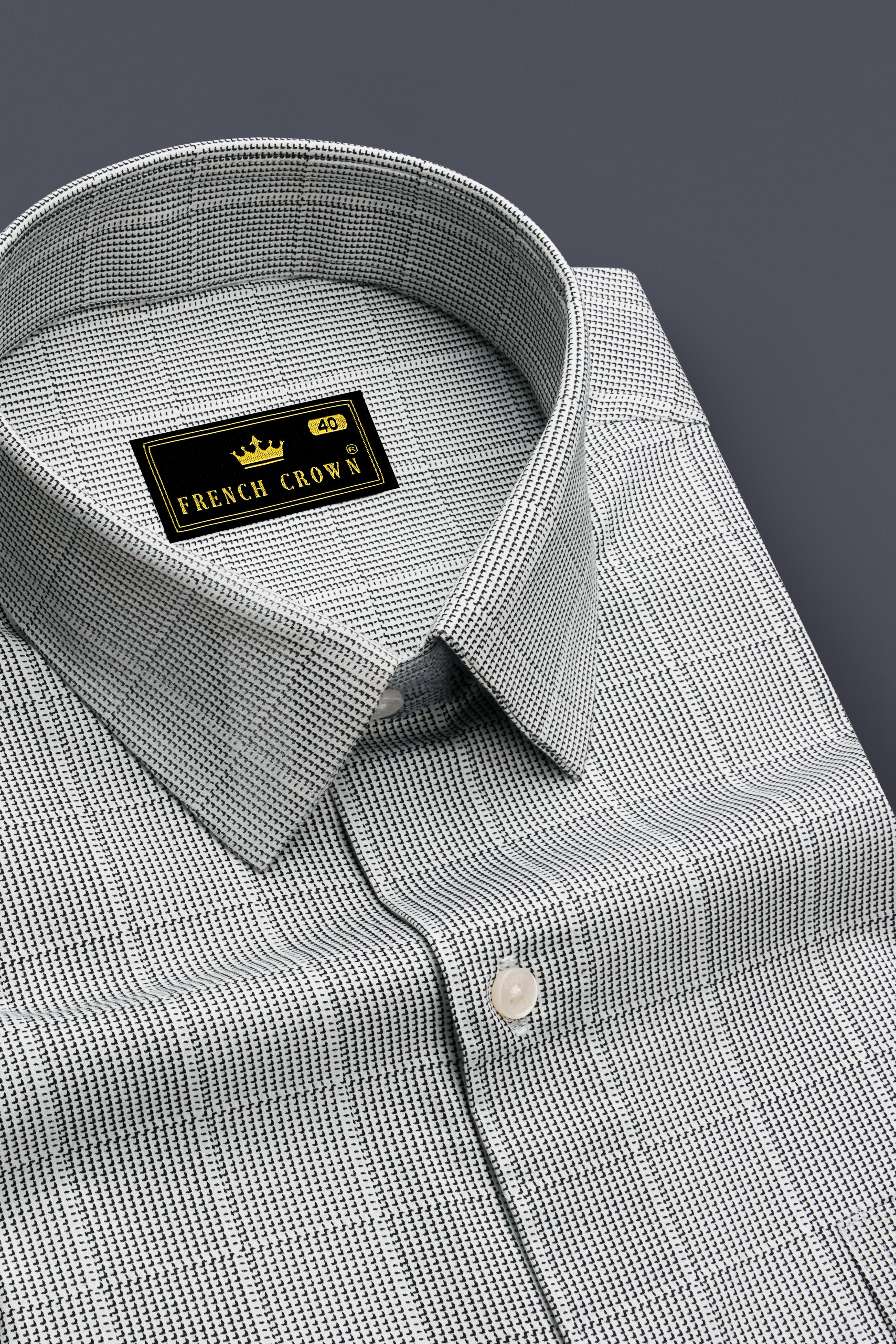 Graphite-Dusty Gray Plaid Subtle Sheen Super Soft Premium Cotton Dress Shirt