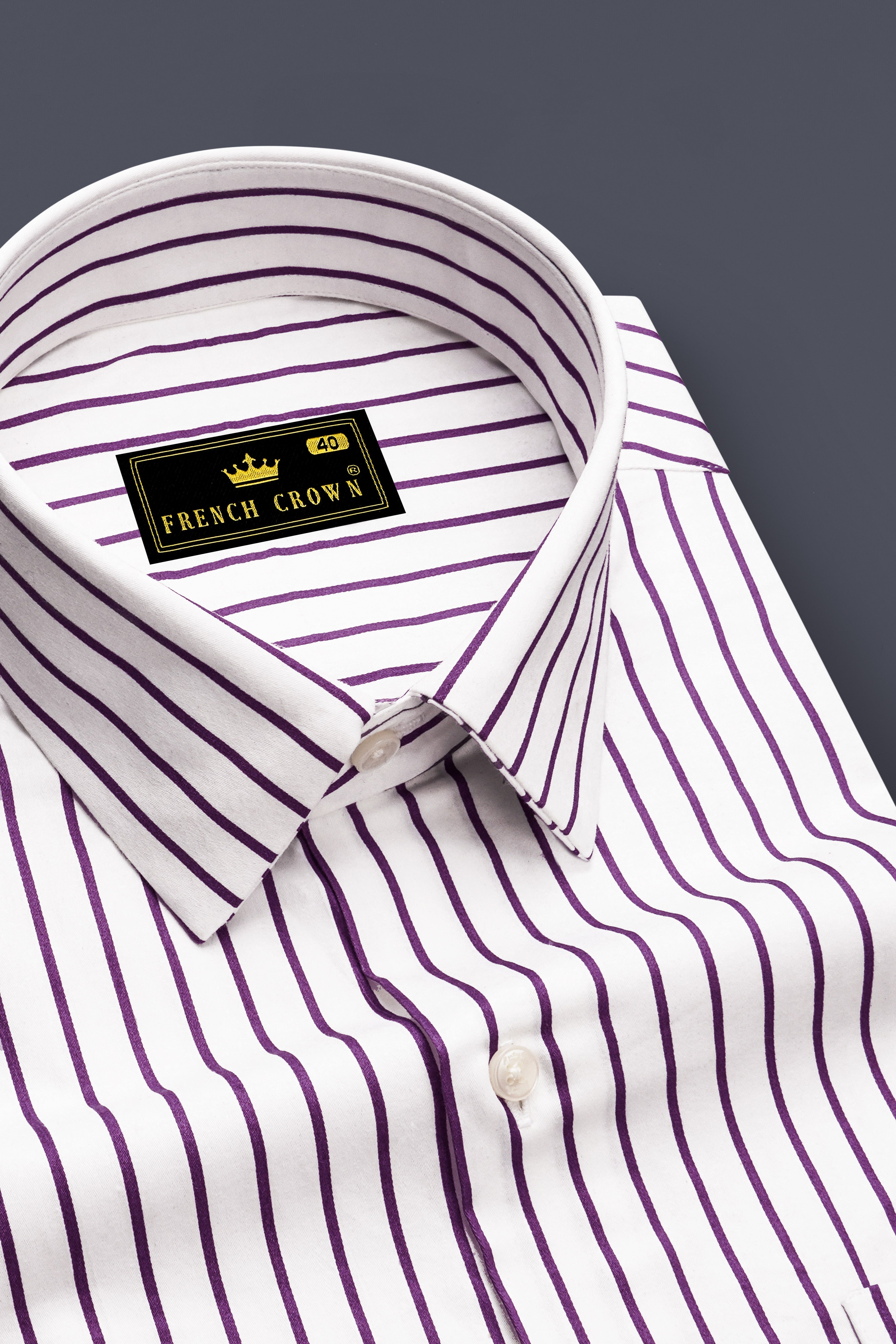 Amethyst-Eminence Purple And Bright White Candy Striped Subtle Sheen Super Soft Premium Cotton Dress Shirt