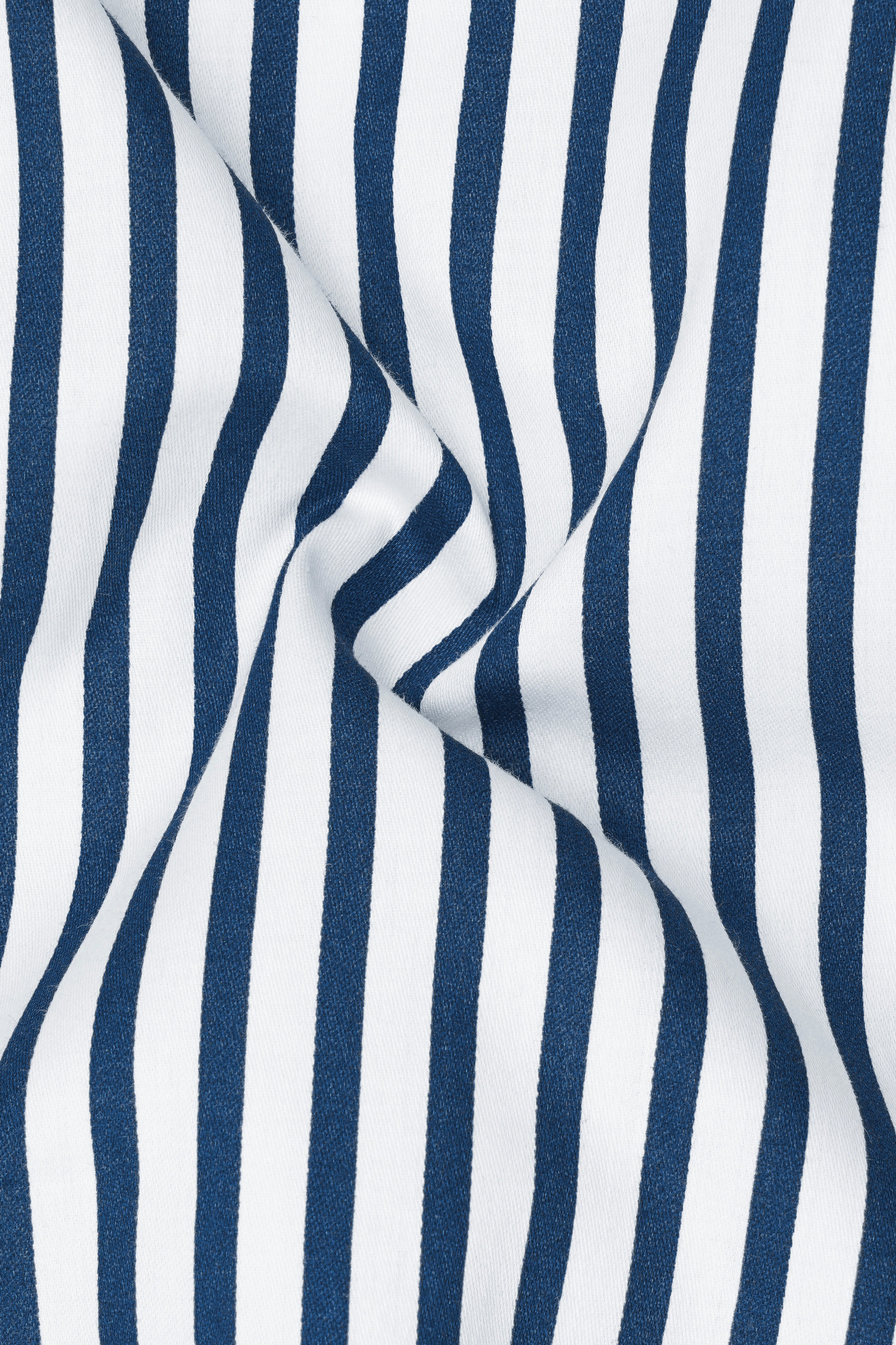 Sapphire-Lapis Blue And Bright White Candy Striped Super Soft Premium Cotton Dress White Cuff Collar Shirt