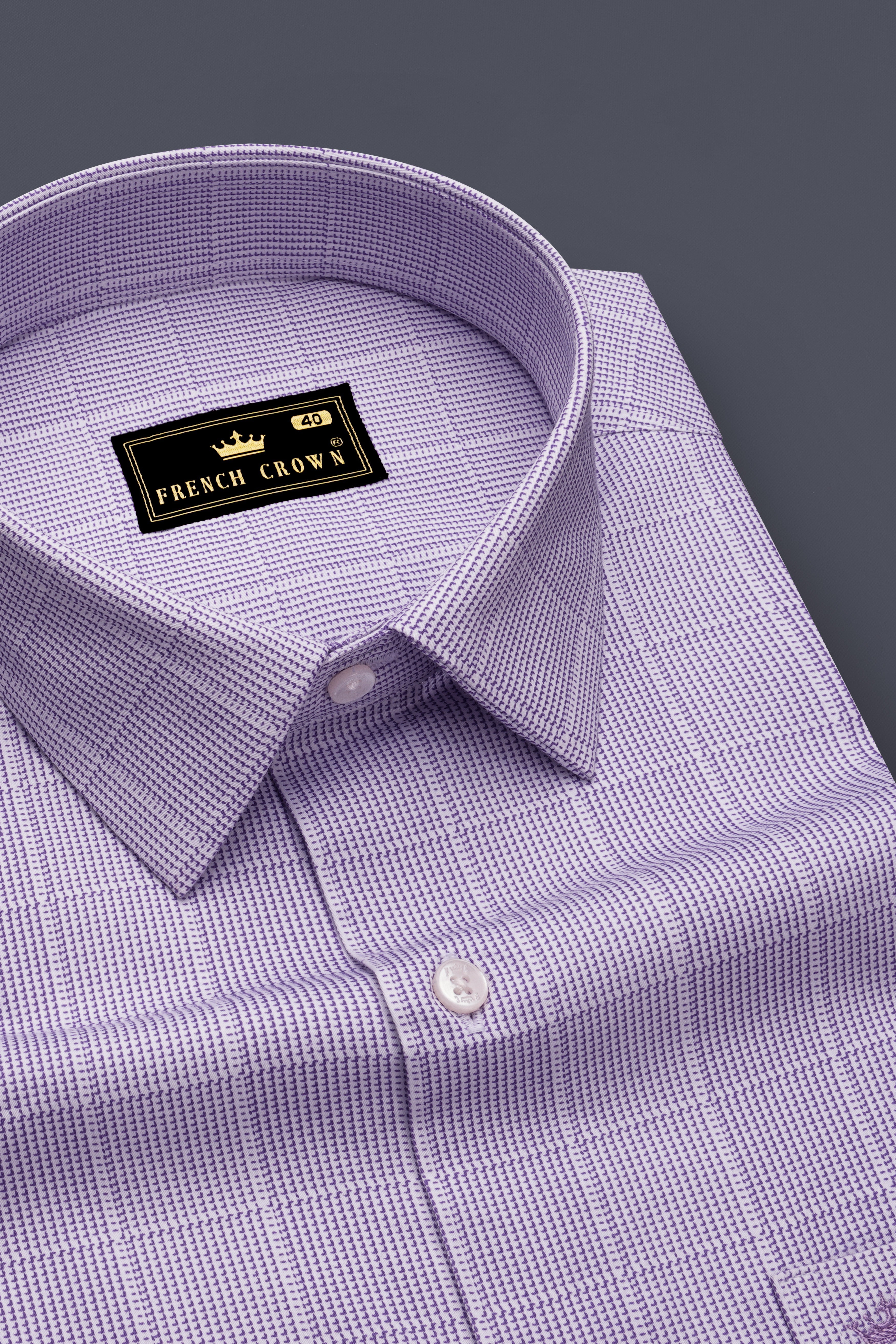 Amethyst-Scampi Purple Plaid Subtle Sheen Super Soft Premium Cotton Dress Shirt