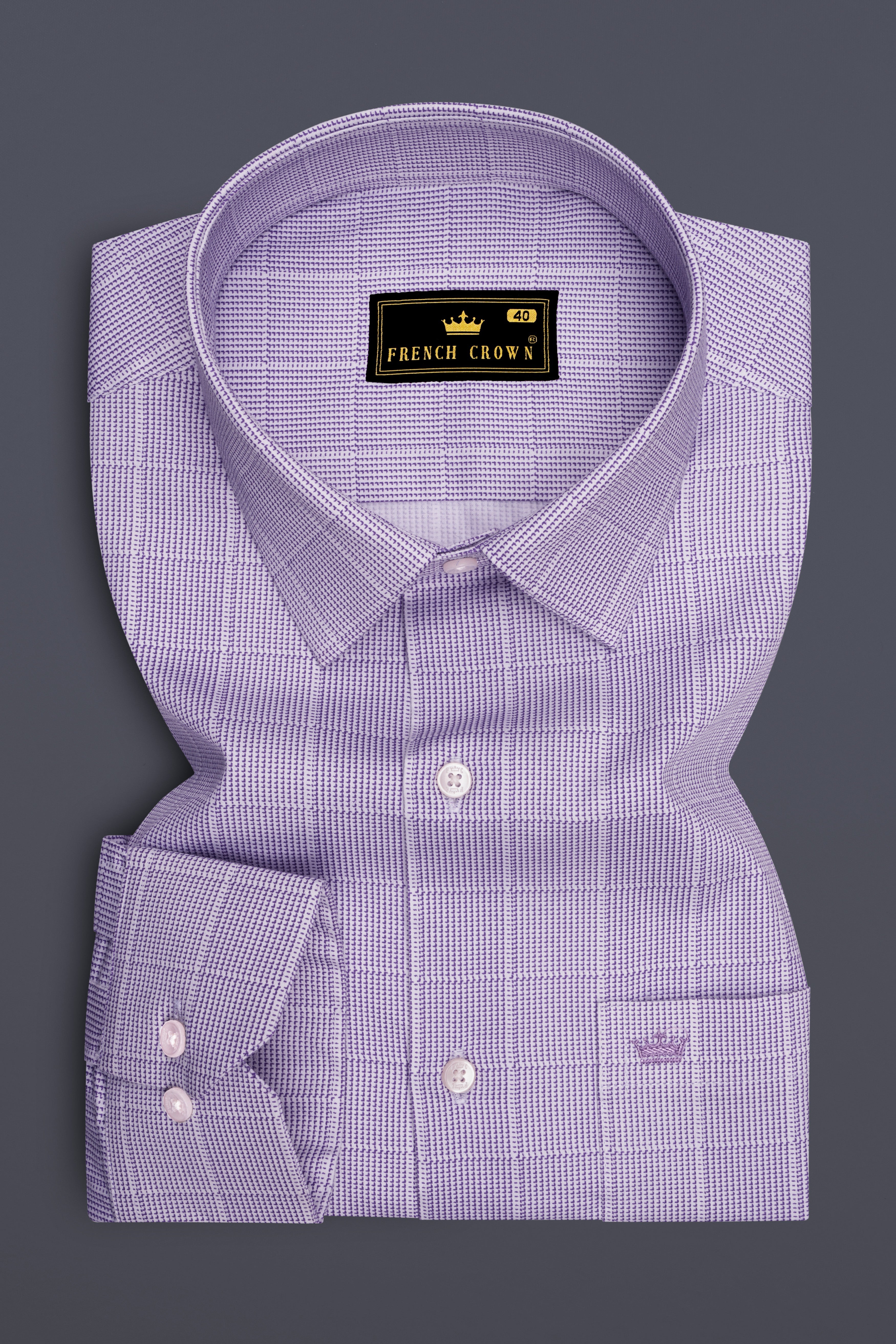 Amethyst-Scampi Purple Plaid Subtle Sheen Super Soft Premium Cotton Dress Shirt