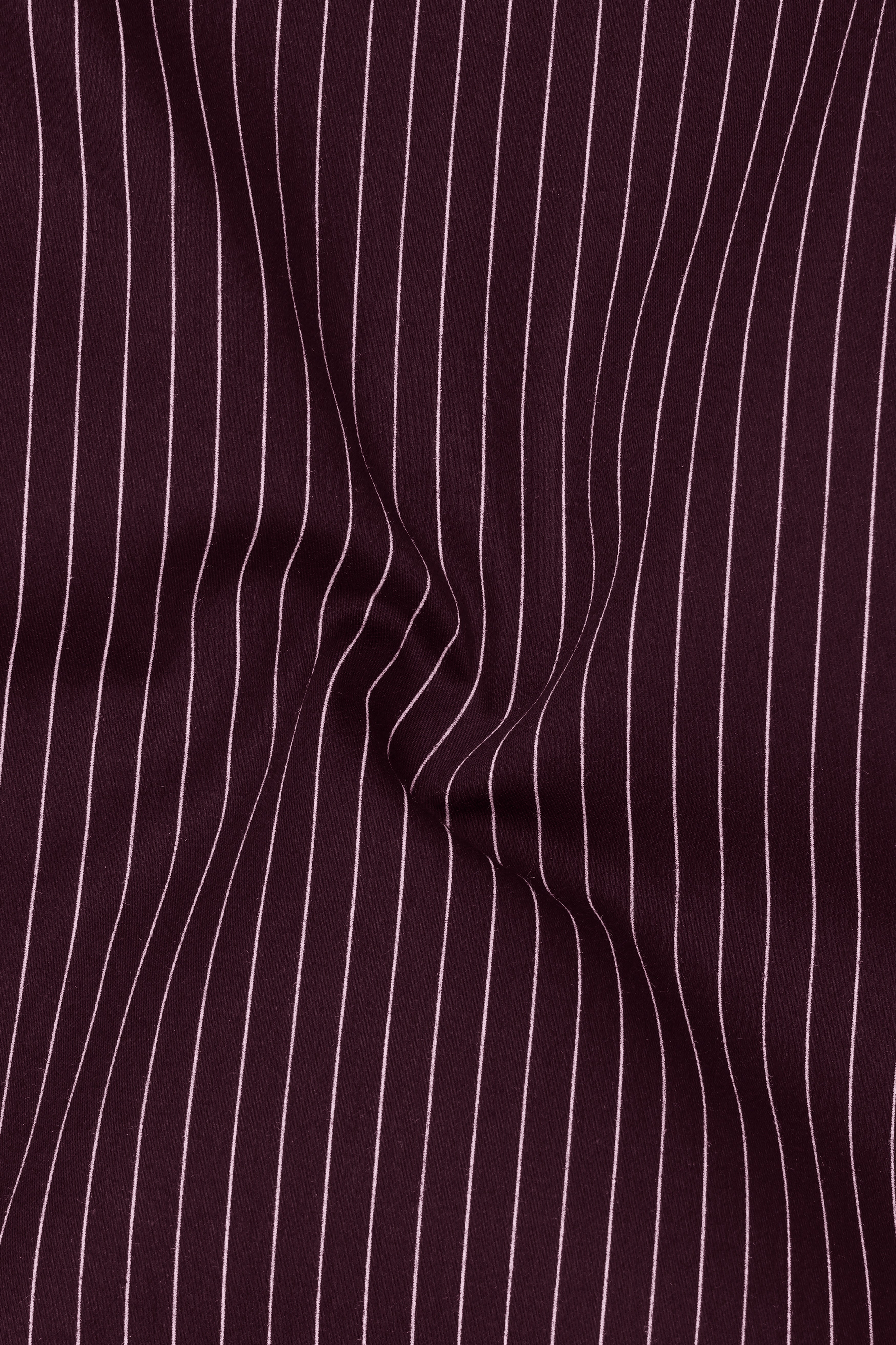 Claret-Aubergine Maroon And Bright White Pin Striped Subtle Sheen Super Soft Premium Cotton Dress Shirt