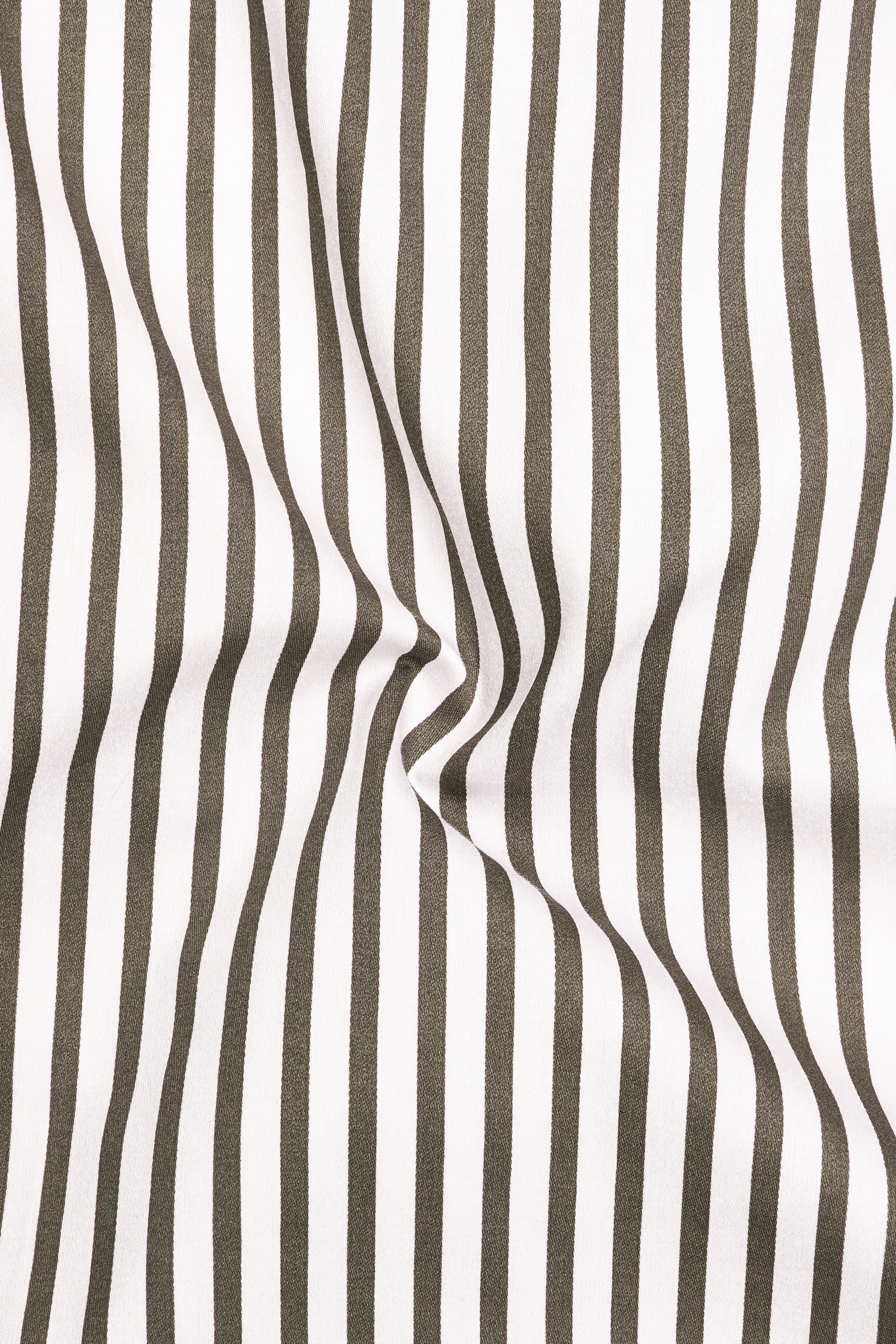 Meadow-Hemlock Green And Bright White Candy Striped Subtle Sheen Super Soft Premium Cotton Dress Shirt